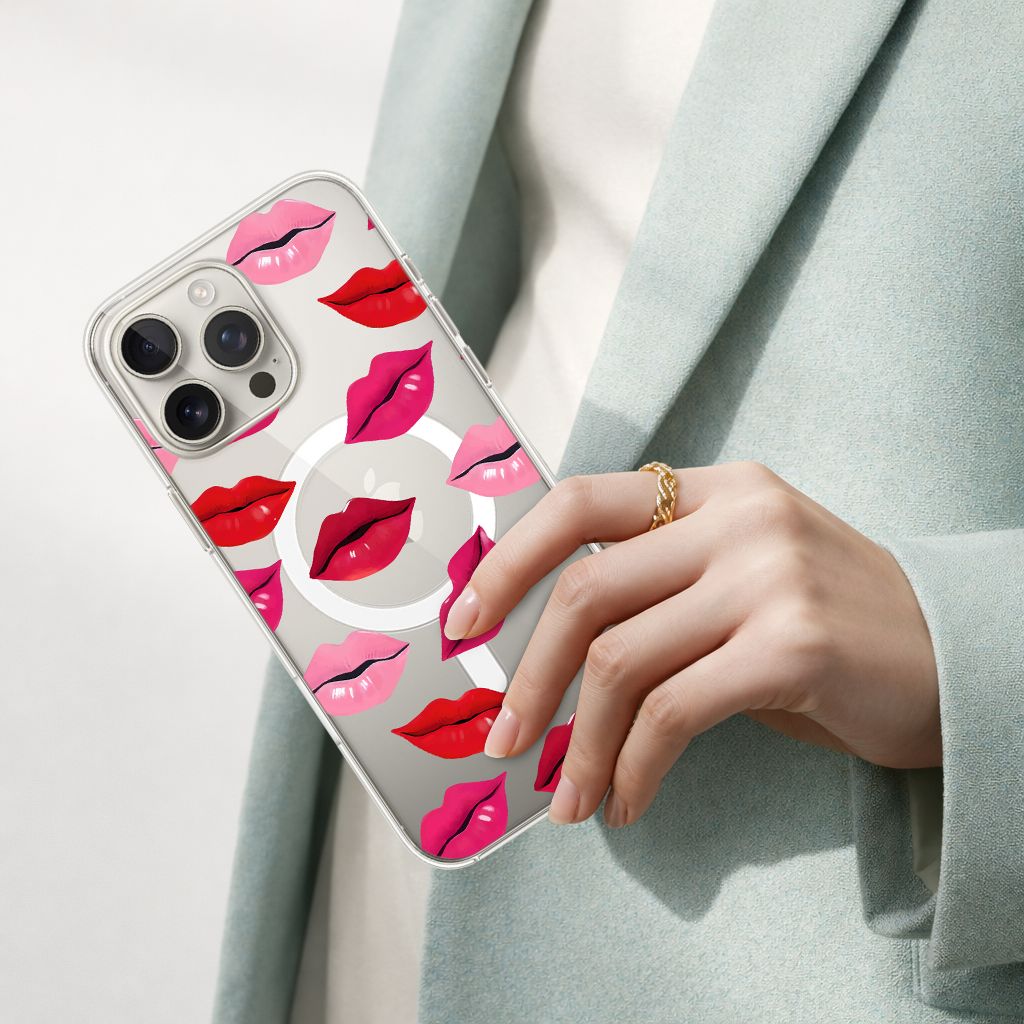 MagSafe iPhone 16 Pro Max Lips Design Clear Case