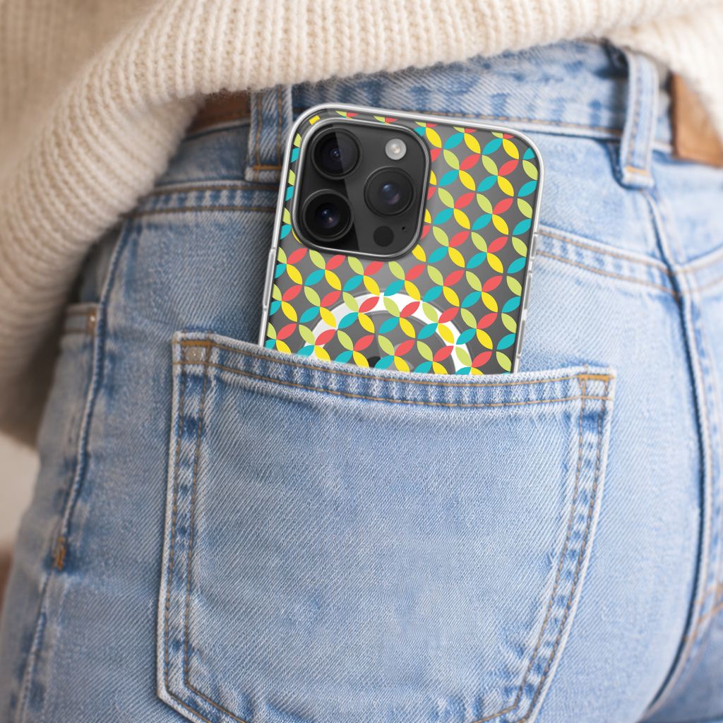 iPhone 16 Pro Max Clear Case - Yellow Celestial Petal Design