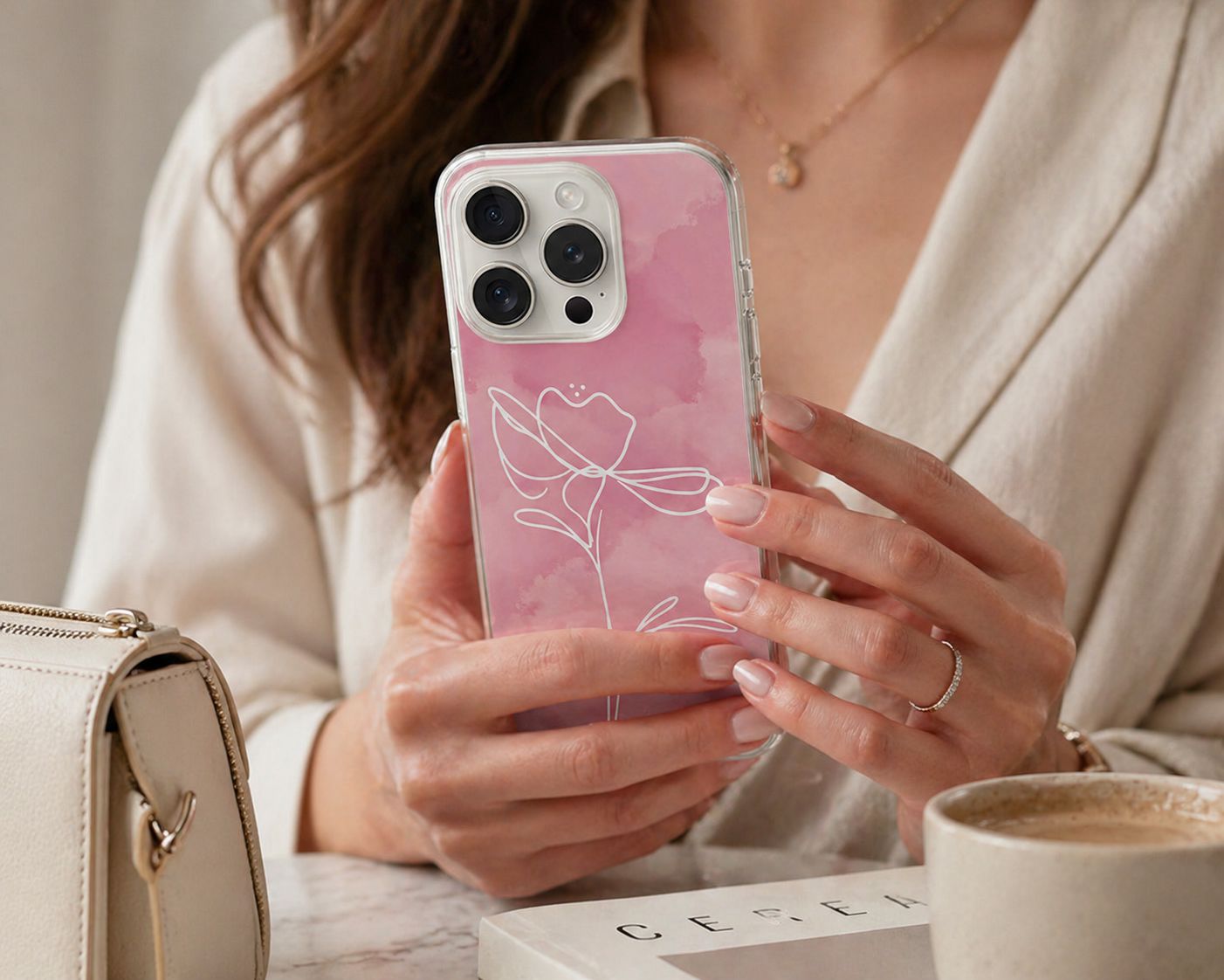 iPhone 15 Pro Max Case With MagSafe - Pink Flower