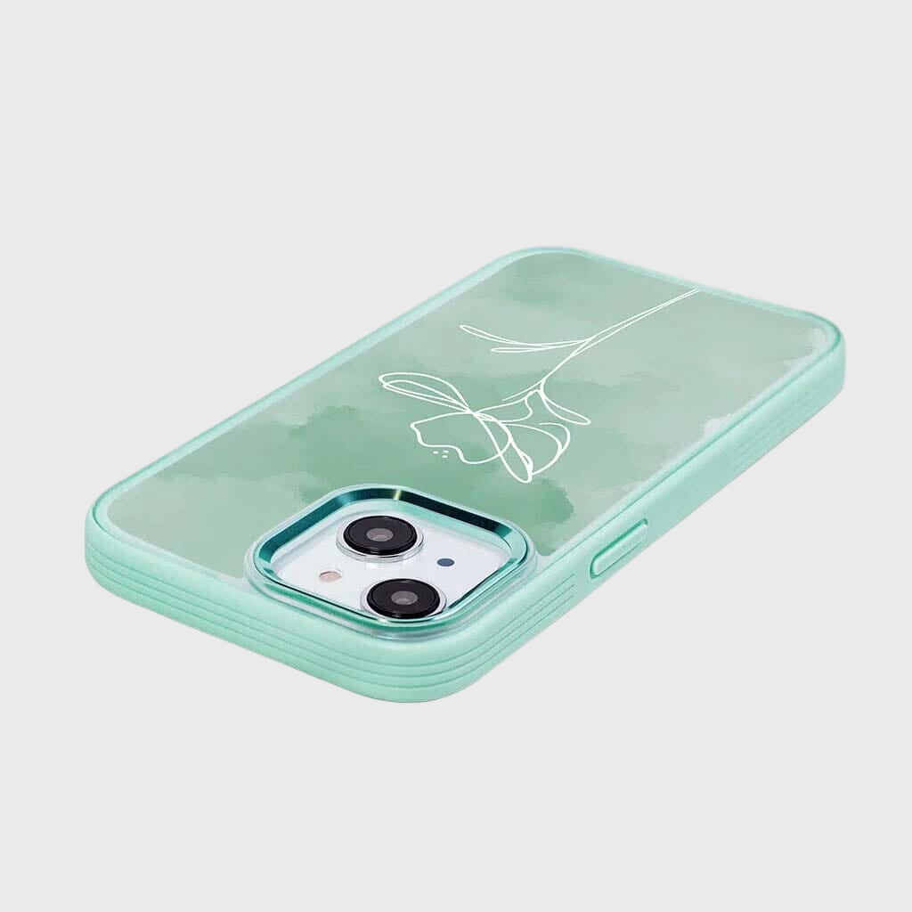 iPhone 15 Case With MagSafe - Green Flower