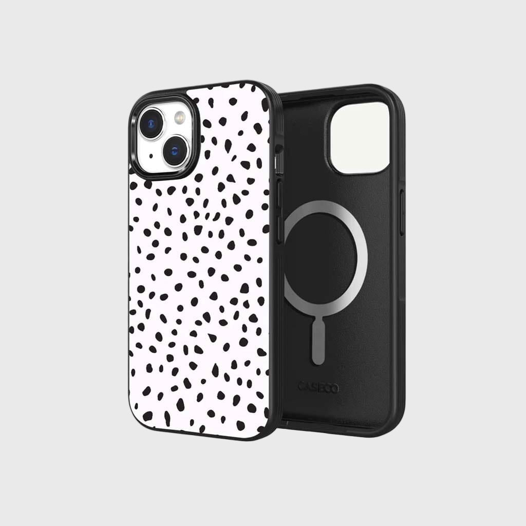 iPhone 15 Case With MagSafe - White Polka