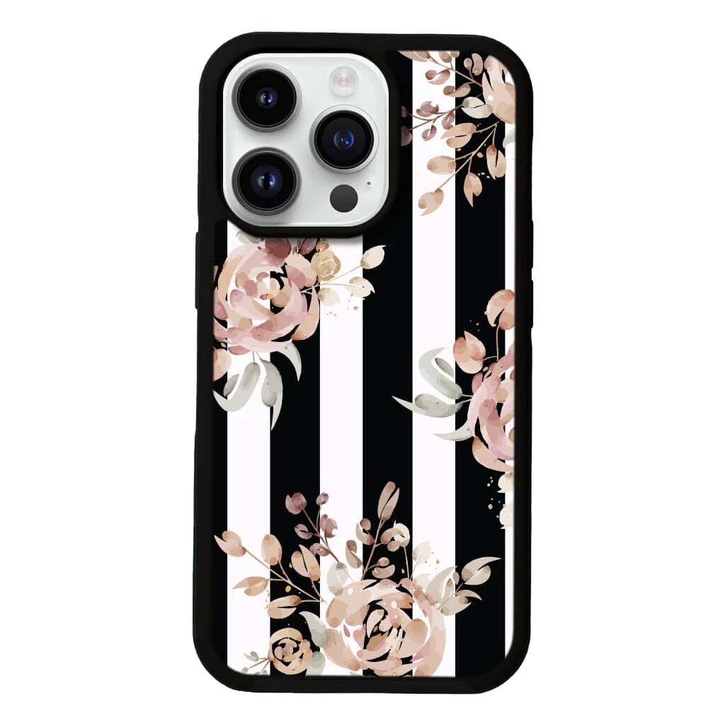 MagSafe iPhone 13 Pro Black Flower Case