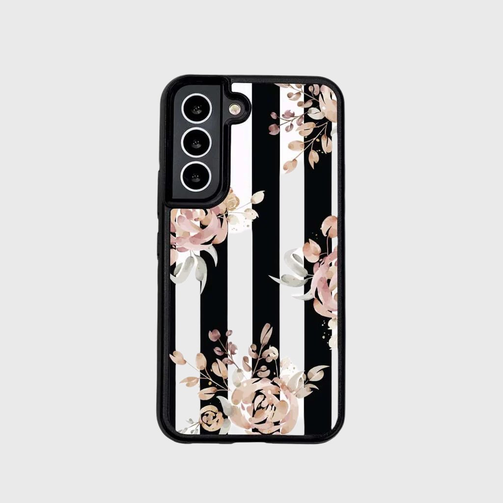 Black Flower Samsung Galaxy S22 Case
