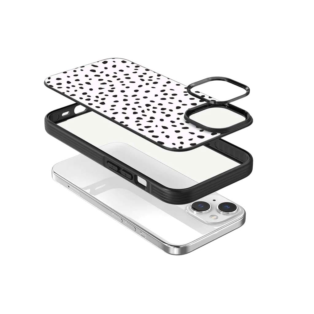 iPhone 15 Plus Case With MagSafe - White Polka