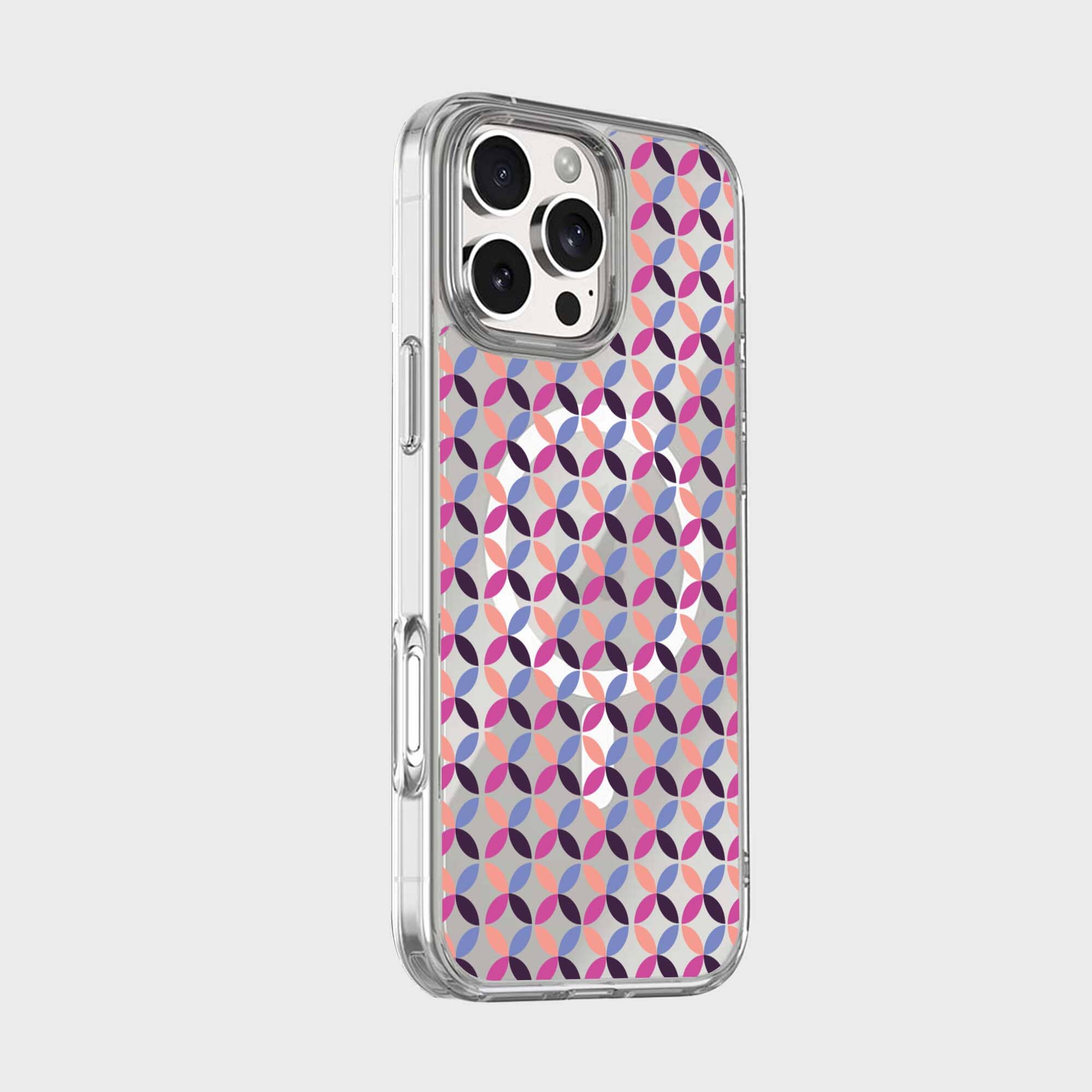 iPhone 16 Pro Max Clear Case - Pink Celestial Petal Design