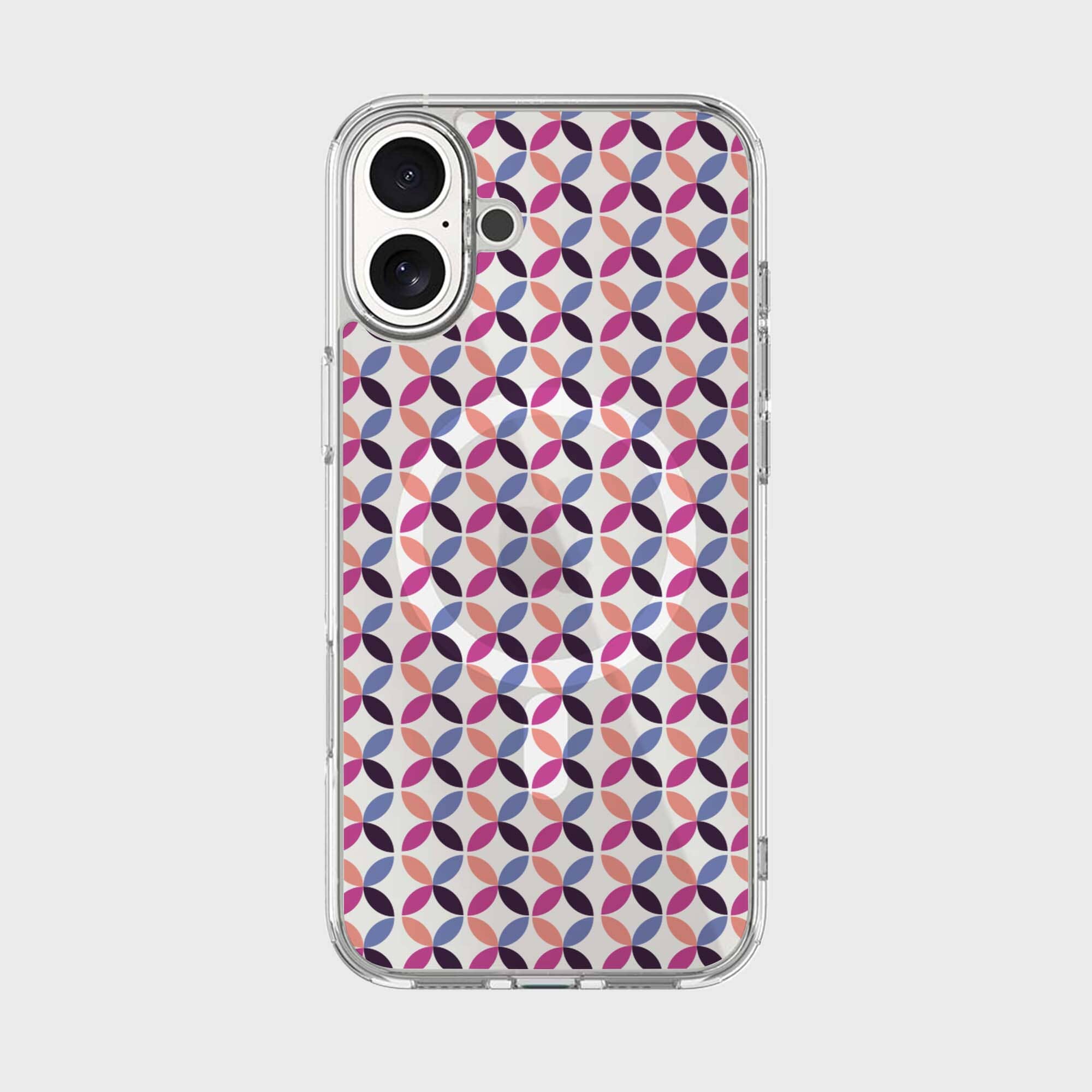 iPhone 16 Clear Case - Pink Celestial Petal Design