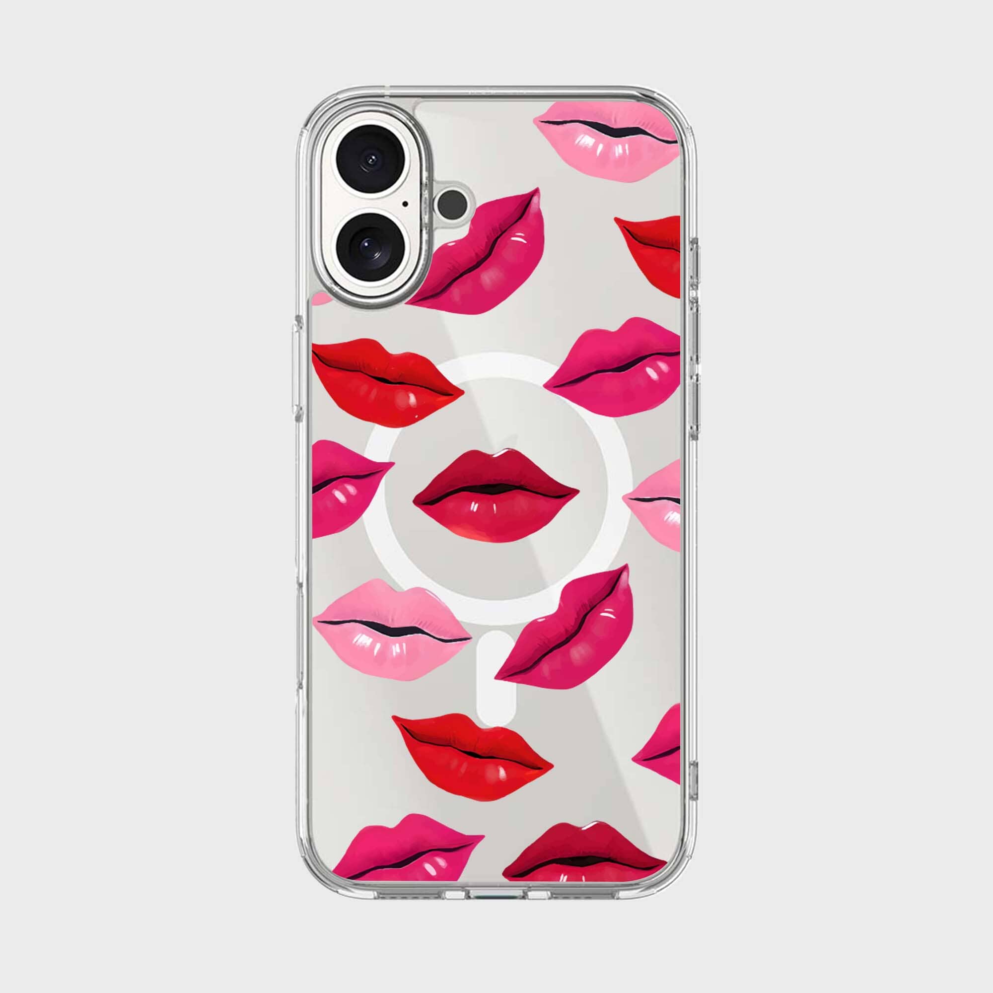 MagSafe iPhone 16 Lips Design Clear Case