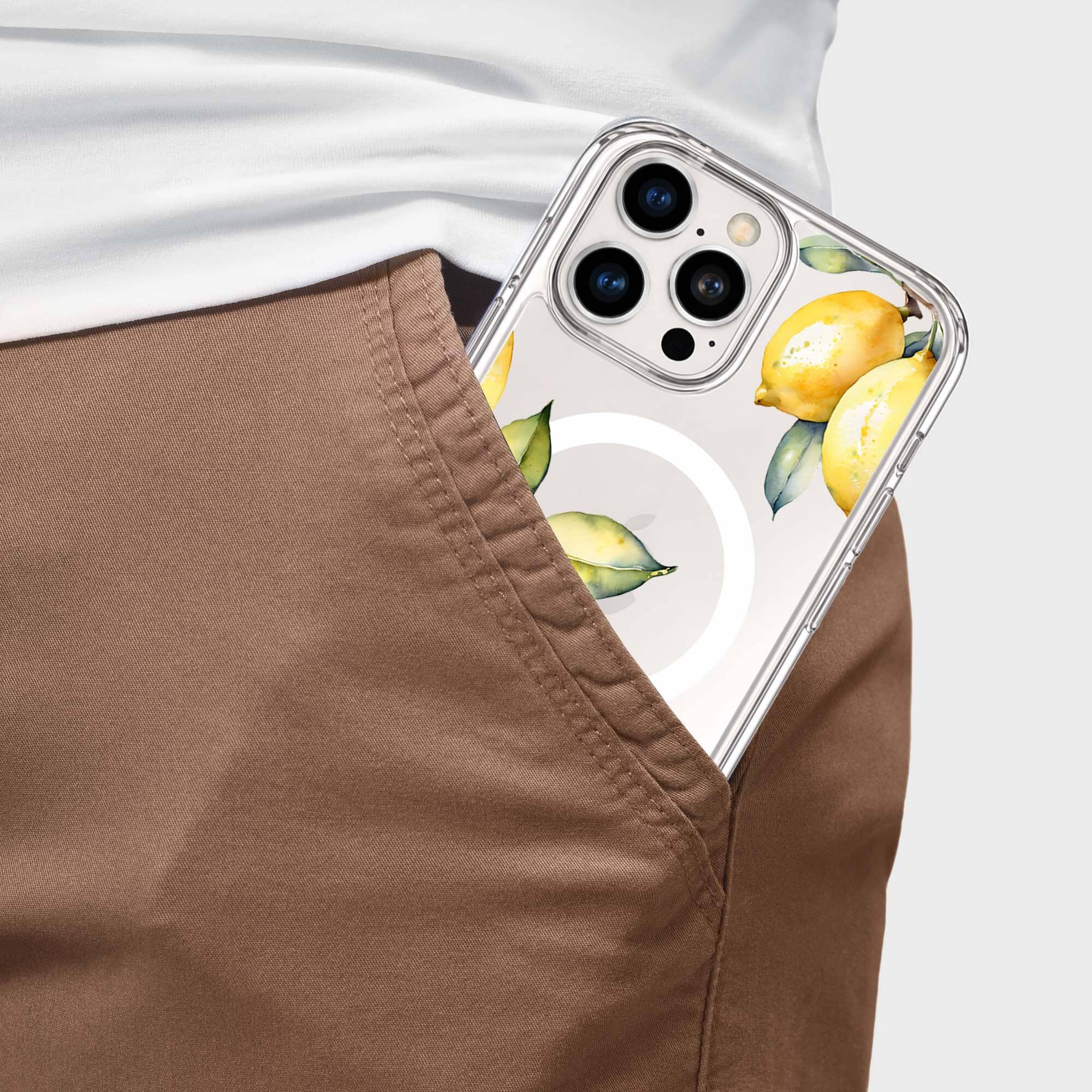 MagSafe iPhone 16 Pro Max Lemons Clear Case