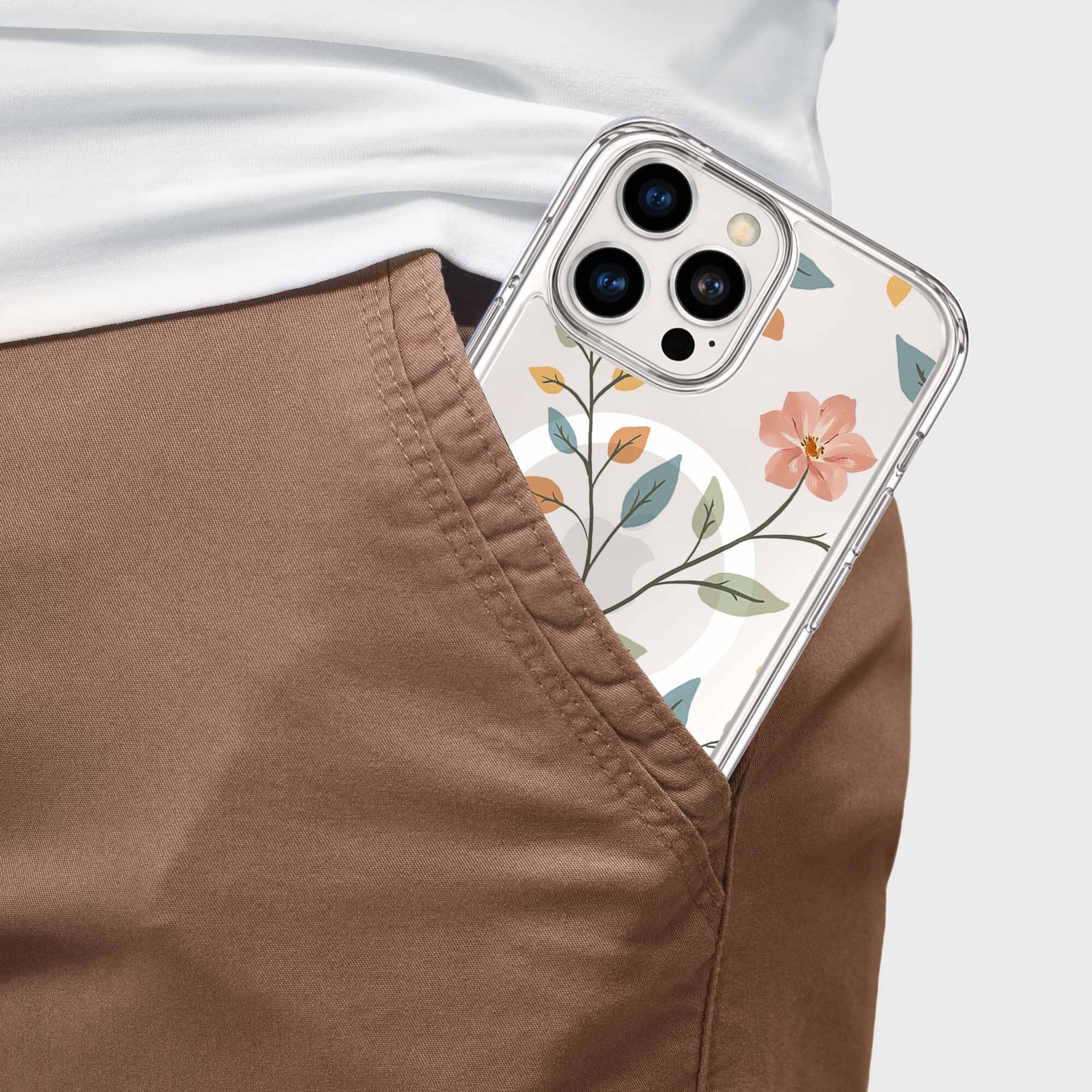 MagSafe iPhone 16 Pro Easter Floral Clear Case