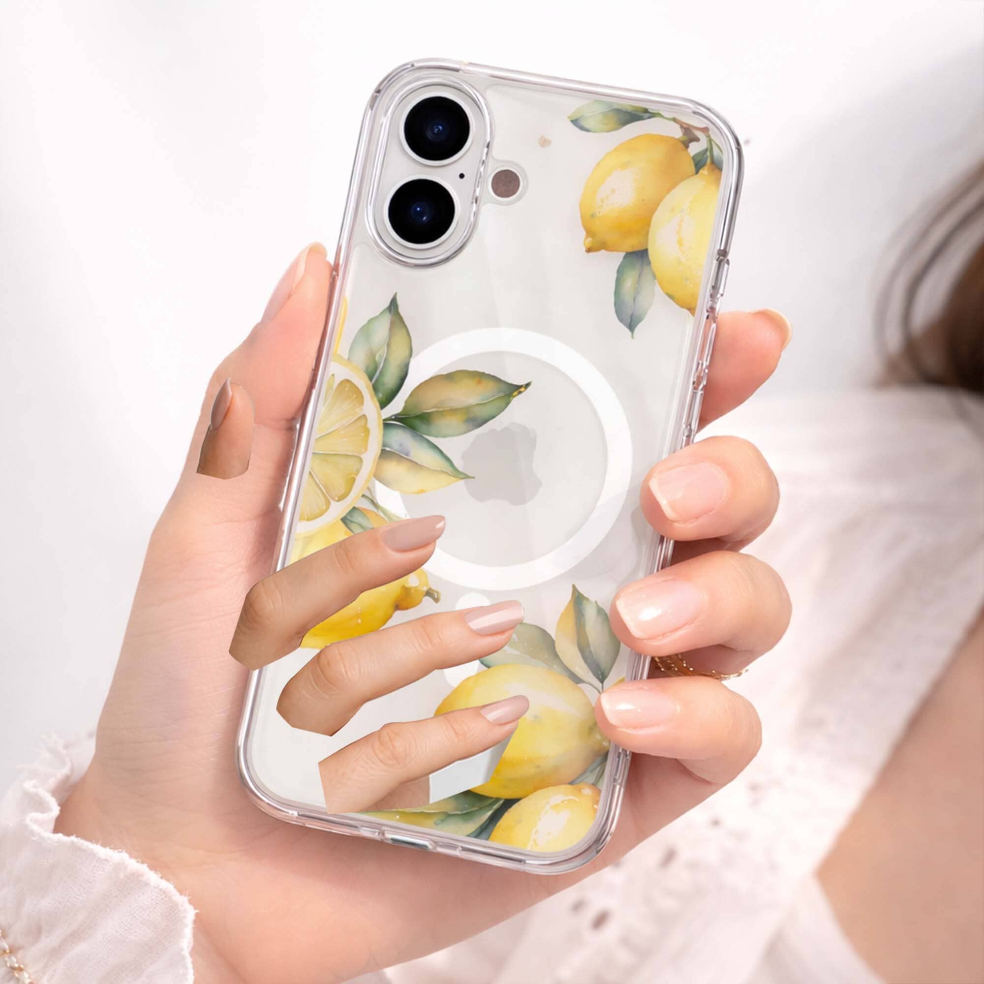 MagSafe iPhone 16 Lemons Clear Case