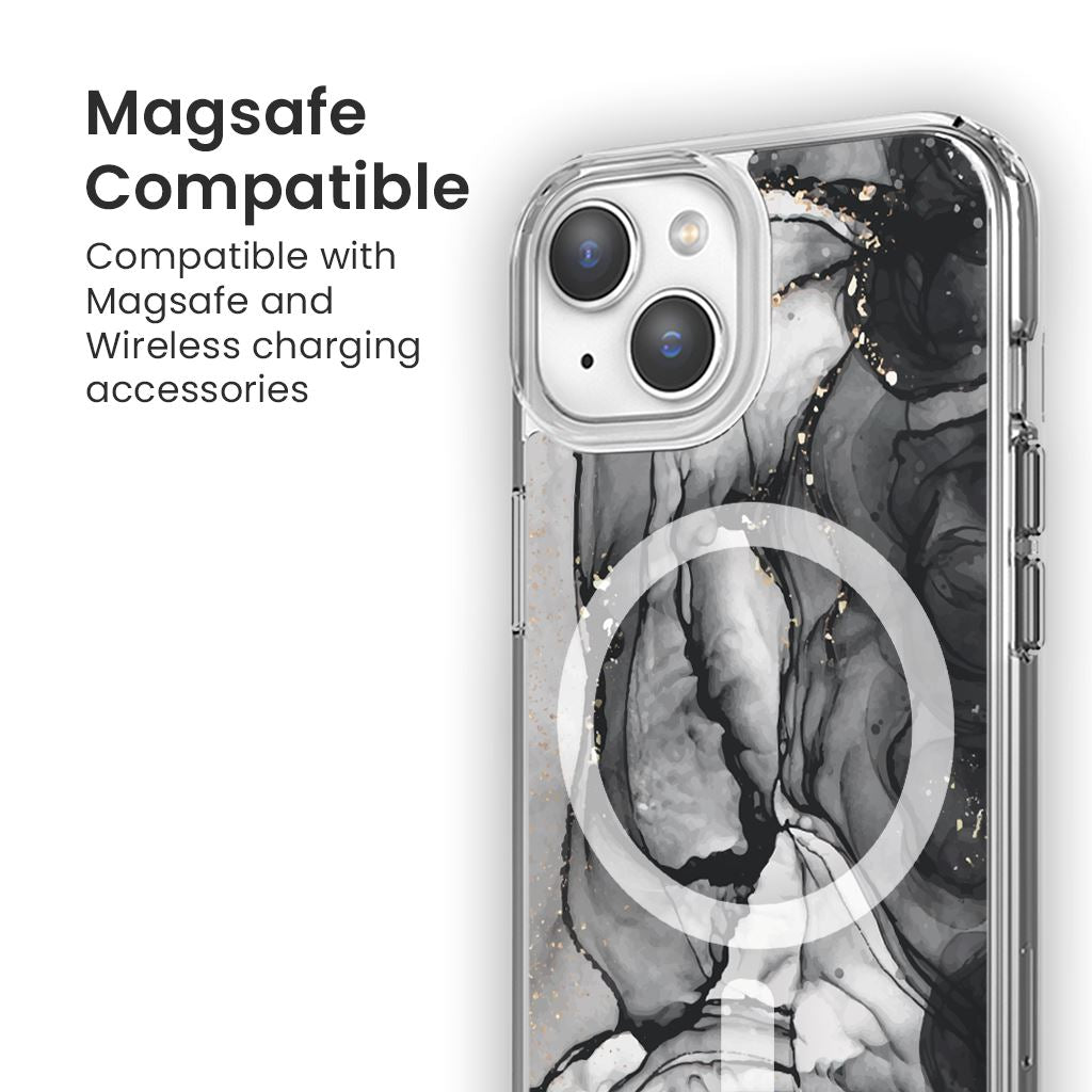 iPhone 15 Case With MagSafe - Black Marble