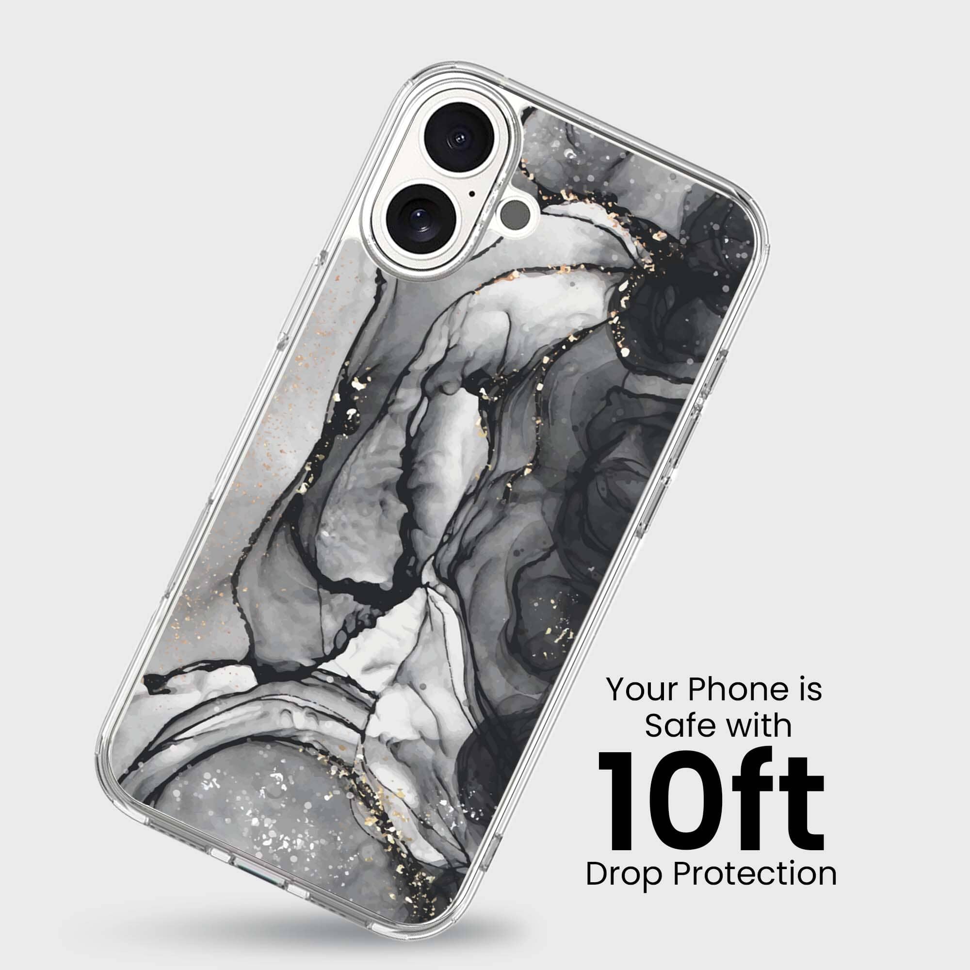 iPhone 16 Case With MagSafe - Black Marble