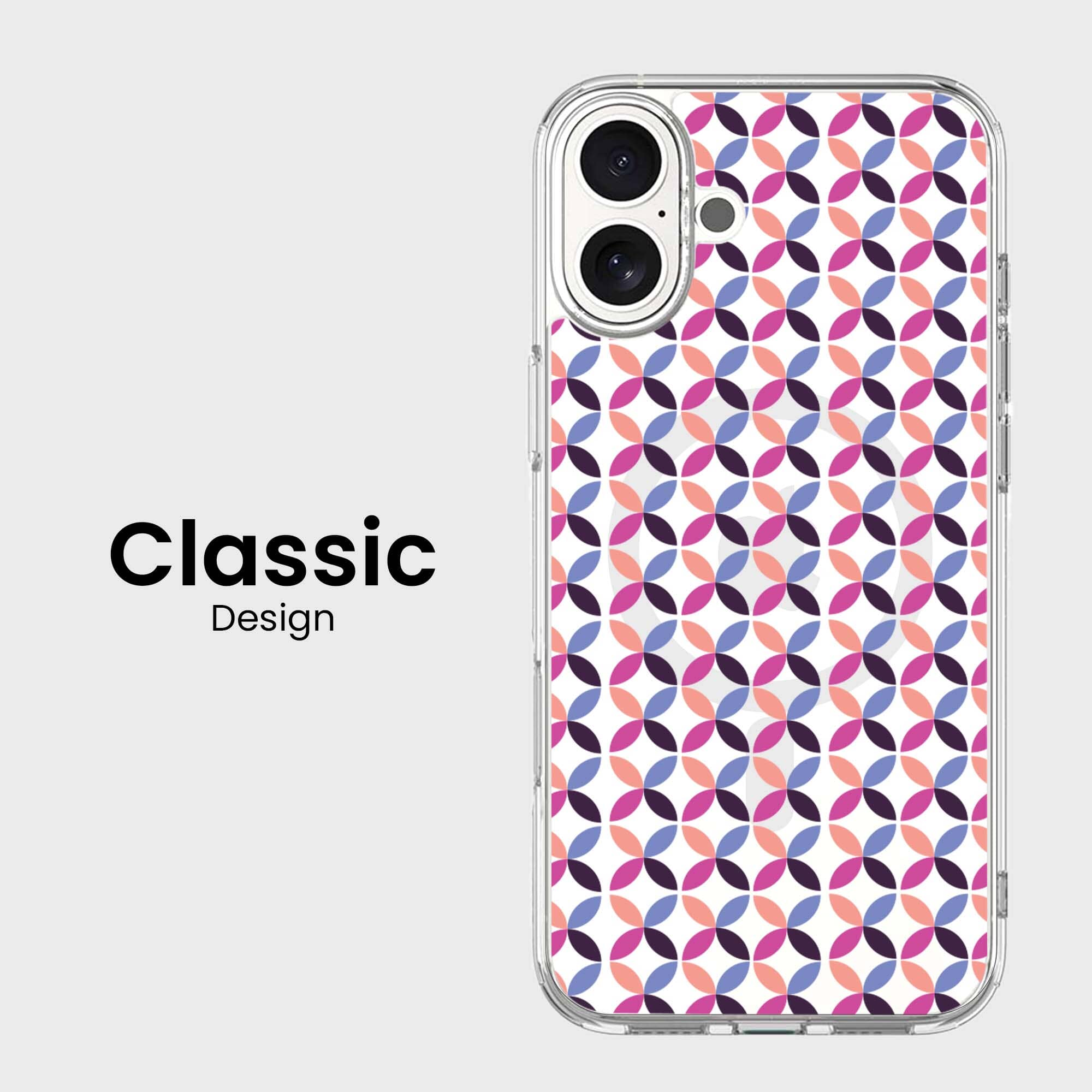 iPhone 16 Clear Case - Pink Celestial Petal Design