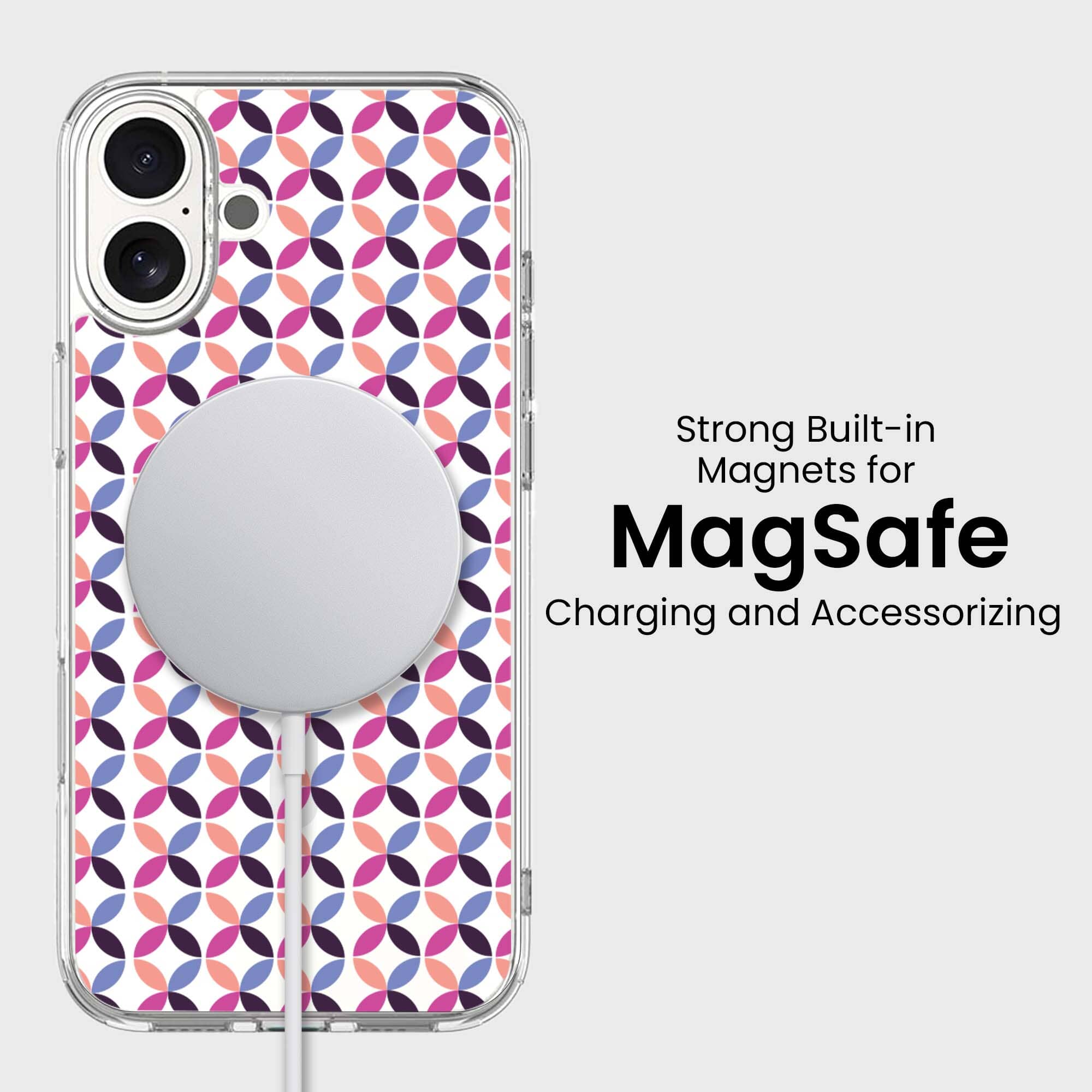 iPhone 16 Clear Case - Pink Celestial Petal Design