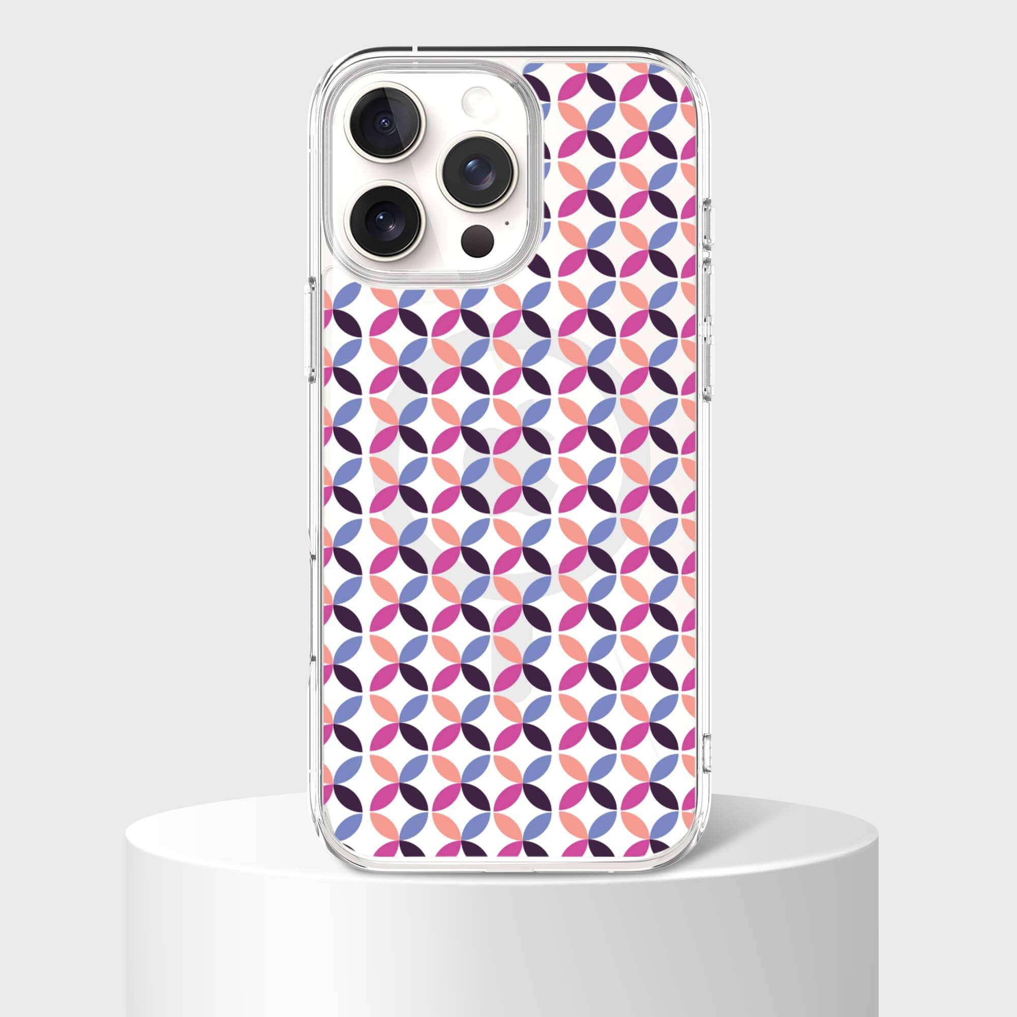 iPhone 16 Pro Max Clear Case - Pink Celestial Petal Design