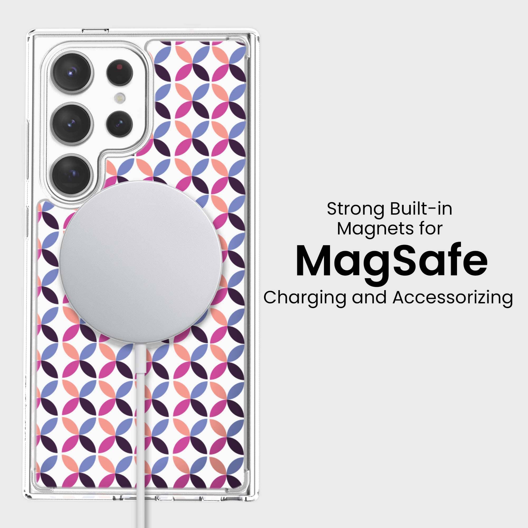 Samsung Galaxy S24 Ultra Clear Case - Pink Celestial Petal Design