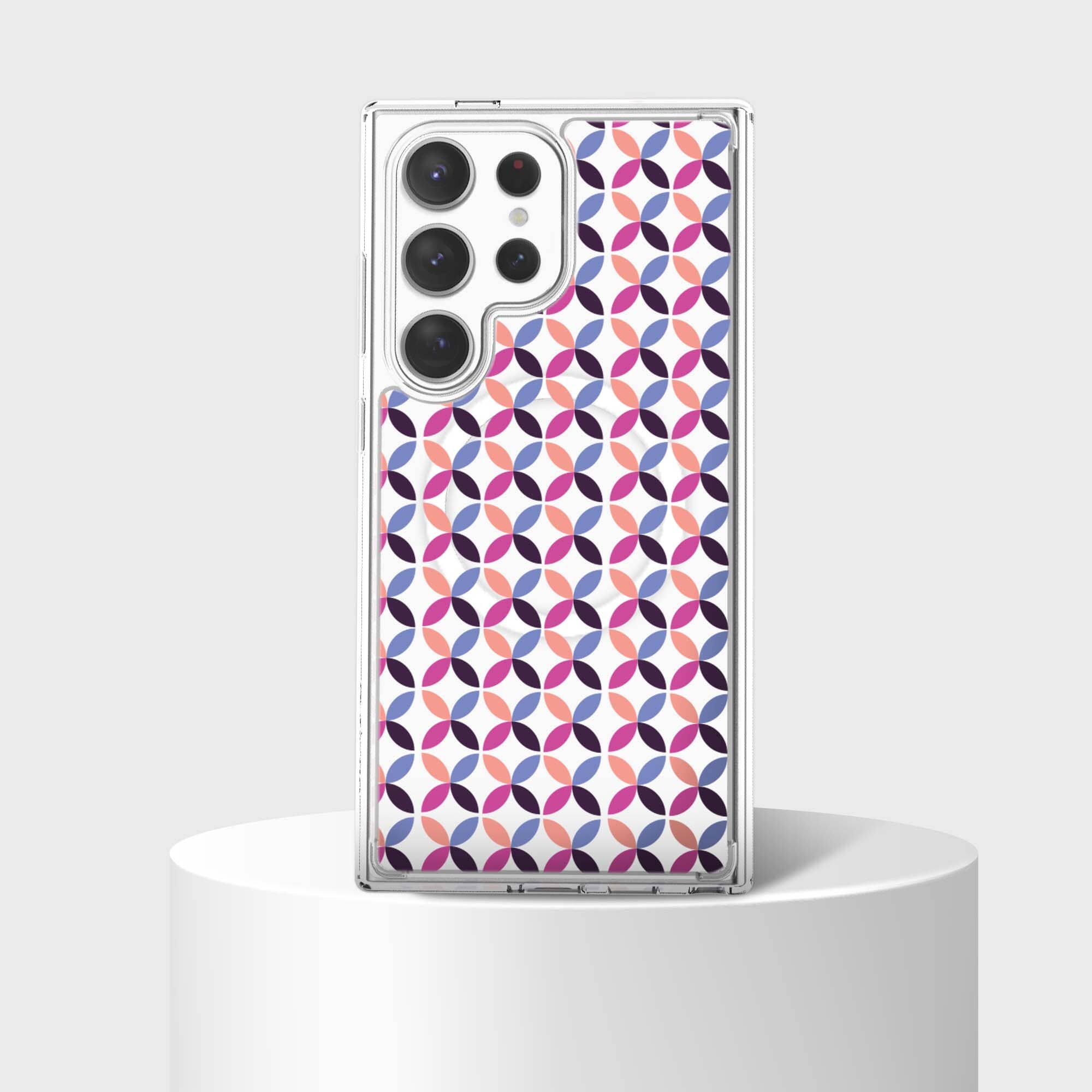 Samsung Galaxy S24 Ultra Clear Case - Pink Celestial Petal Design