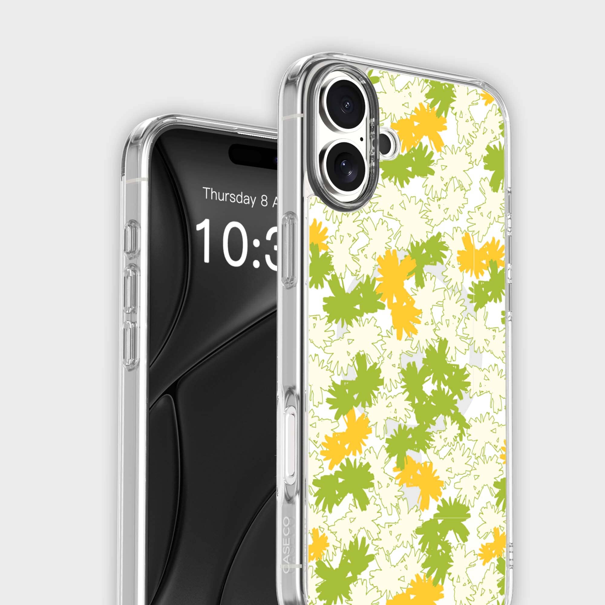 iPhone 16 Clear Case - Yellow Dandelion Design