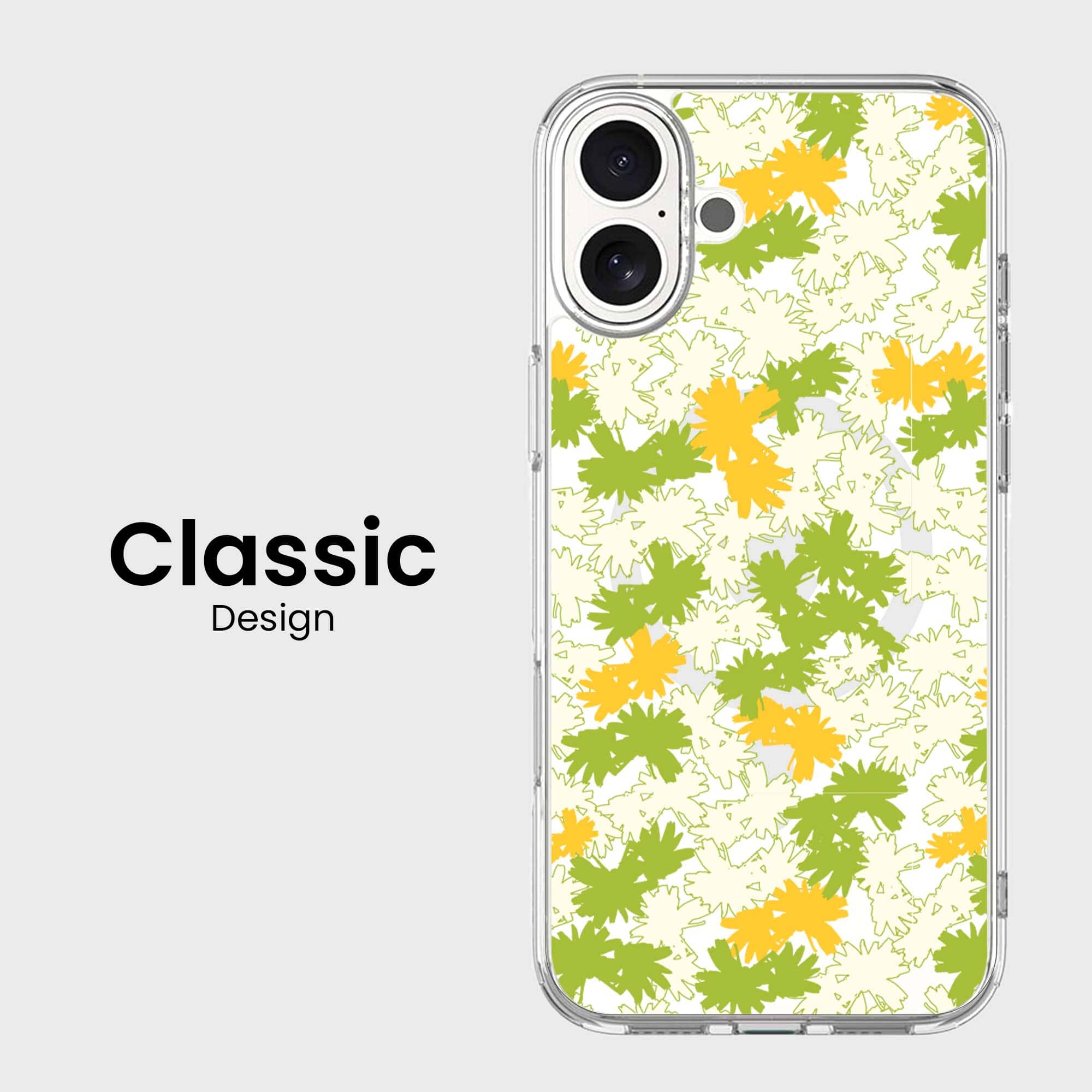 iPhone 16 Clear Case - Yellow Dandelion Design