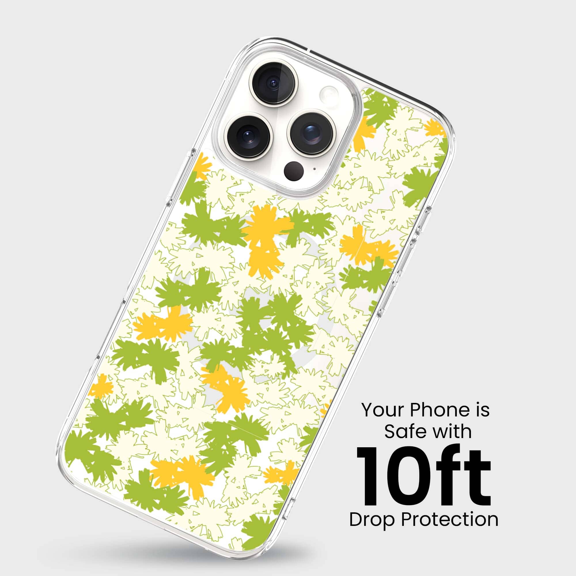 iPhone 16 Pro Max Clear Case - Yellow Dandelion Design