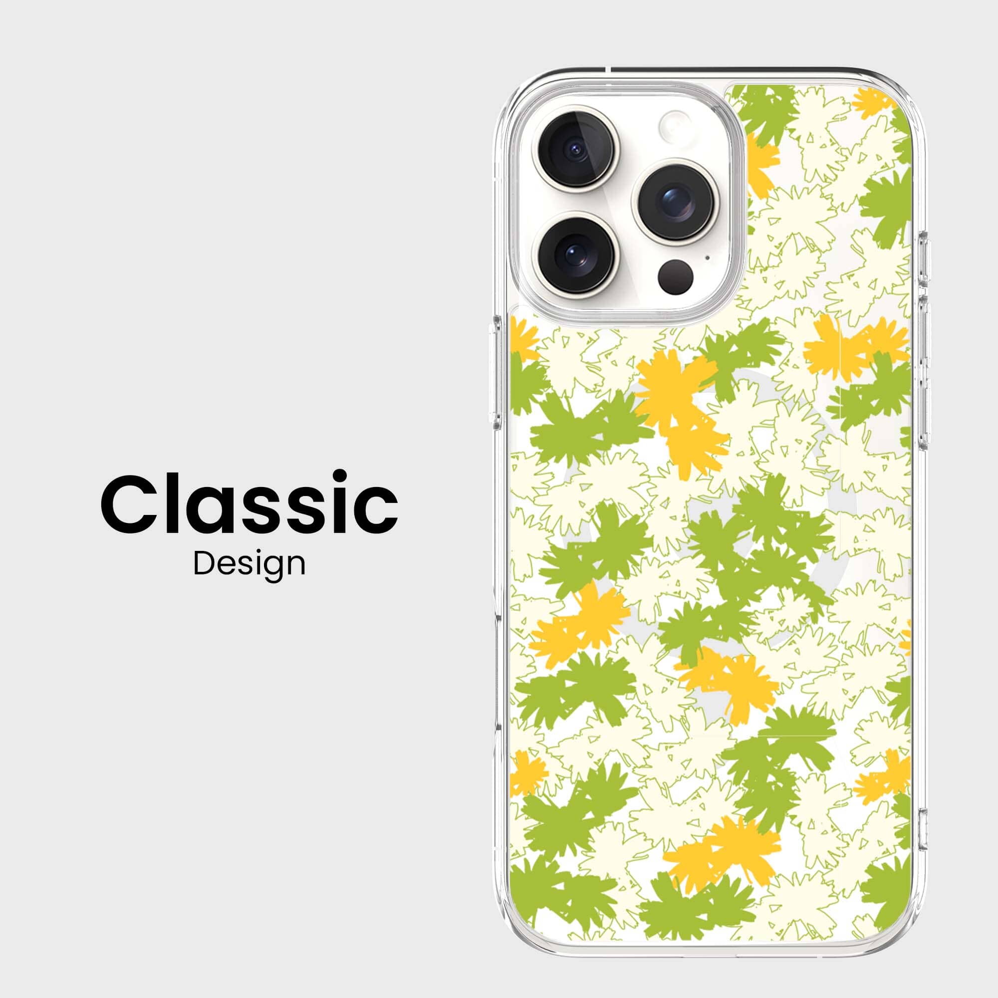 iPhone 16 Pro Max Clear Case - Yellow Dandelion Design
