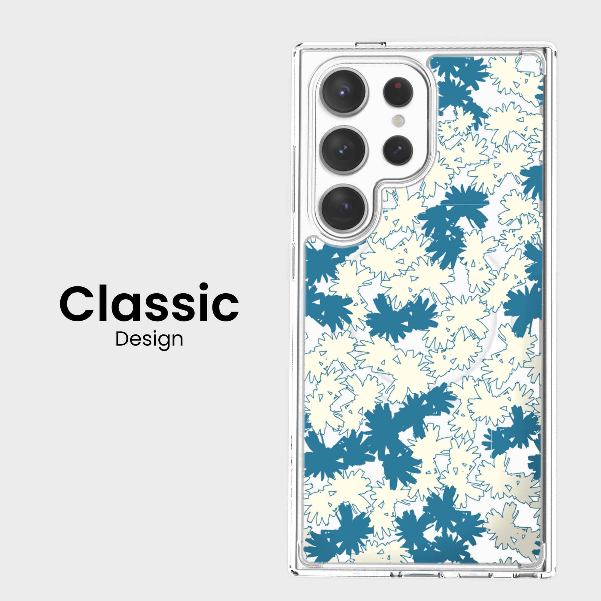 Samsung Galaxy S24 Ultra Clear Case - Blue Dandelion Design