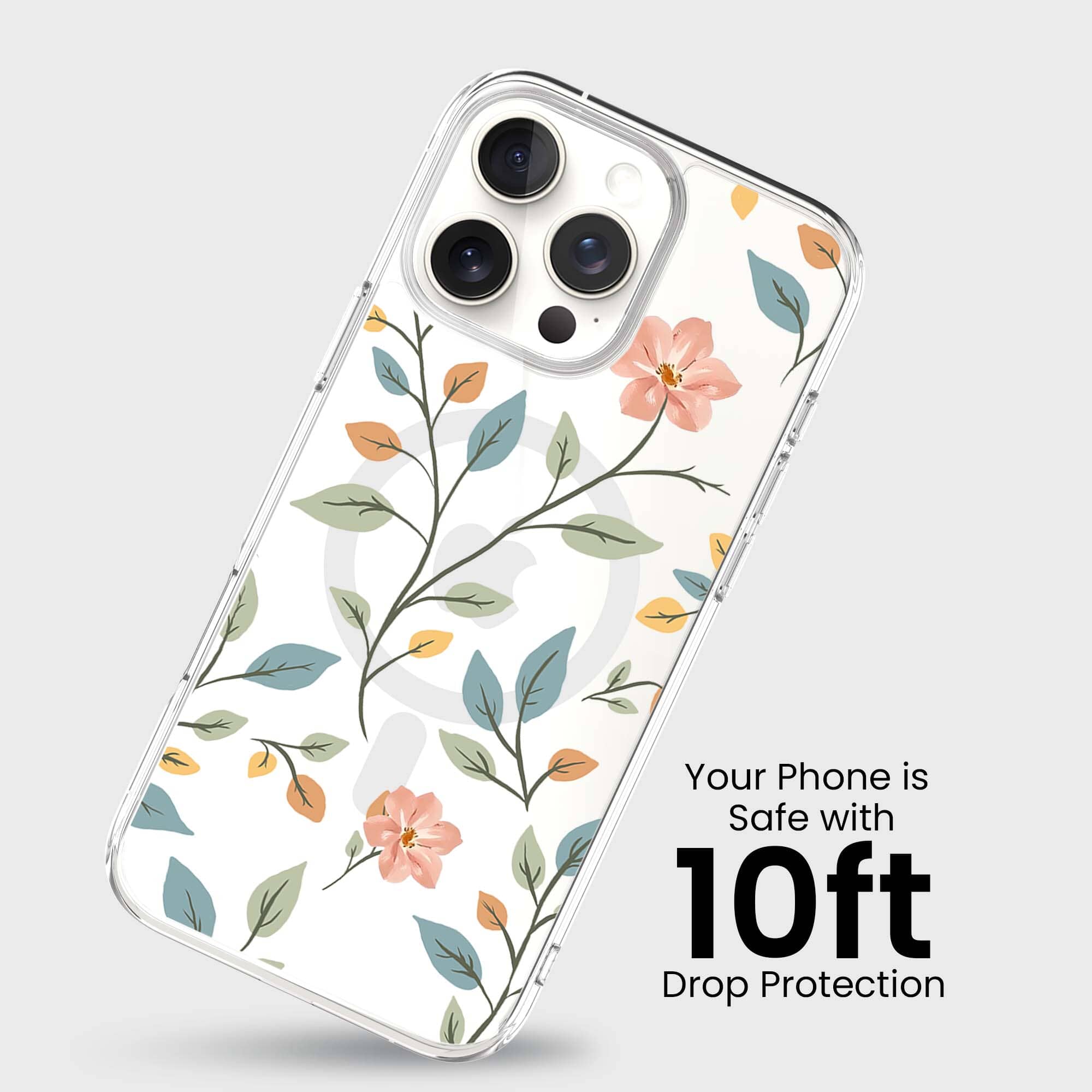 MagSafe iPhone 16 Pro Max Easter Floral Clear Case