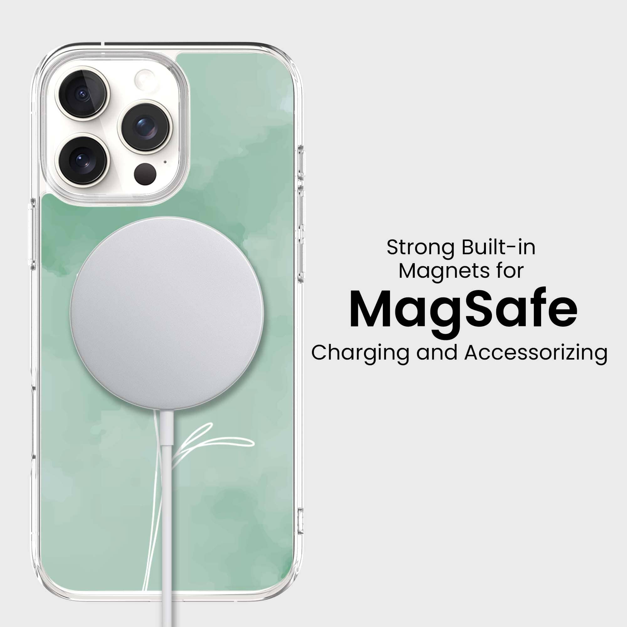 iPhone 16 Pro Max Case With MagSafe - Green Flower