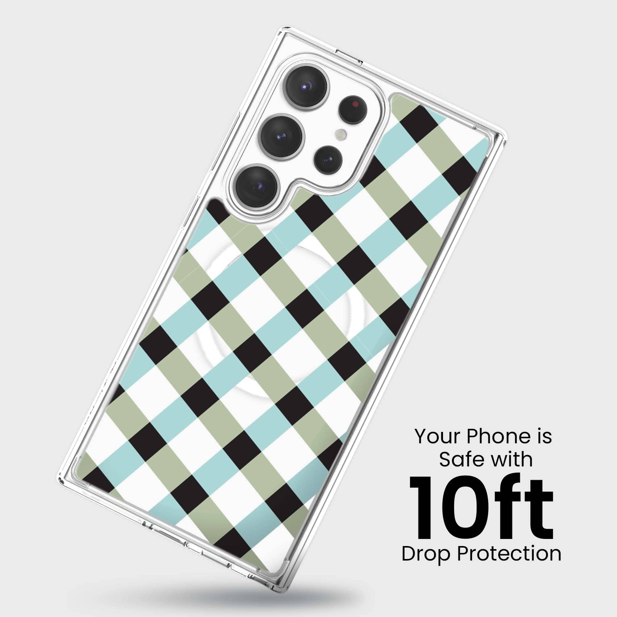 Samsung Galaxy S24 Ultra Clear Case - Dark Lattice Design