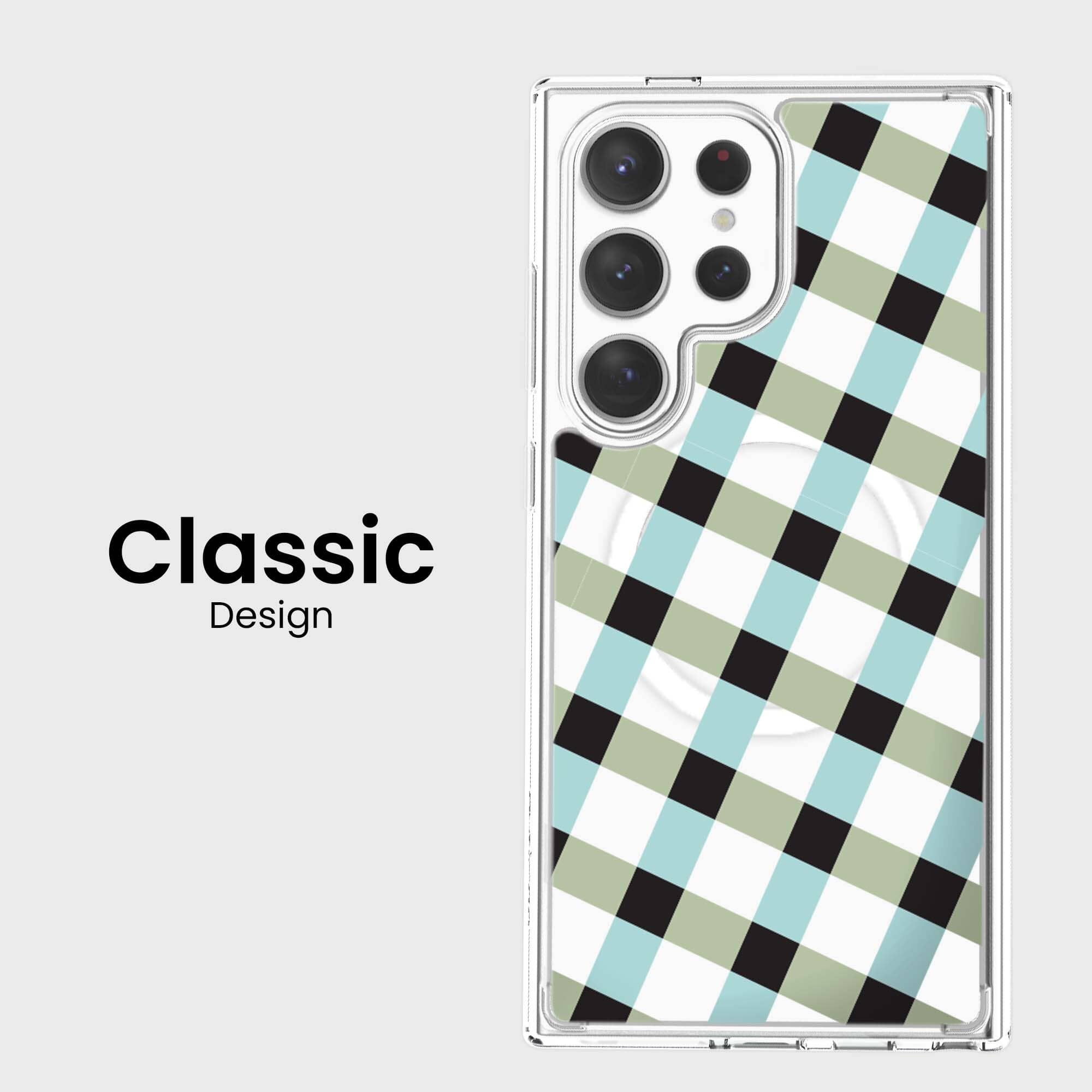 Samsung Galaxy S24 Ultra Clear Case - Dark Lattice Design