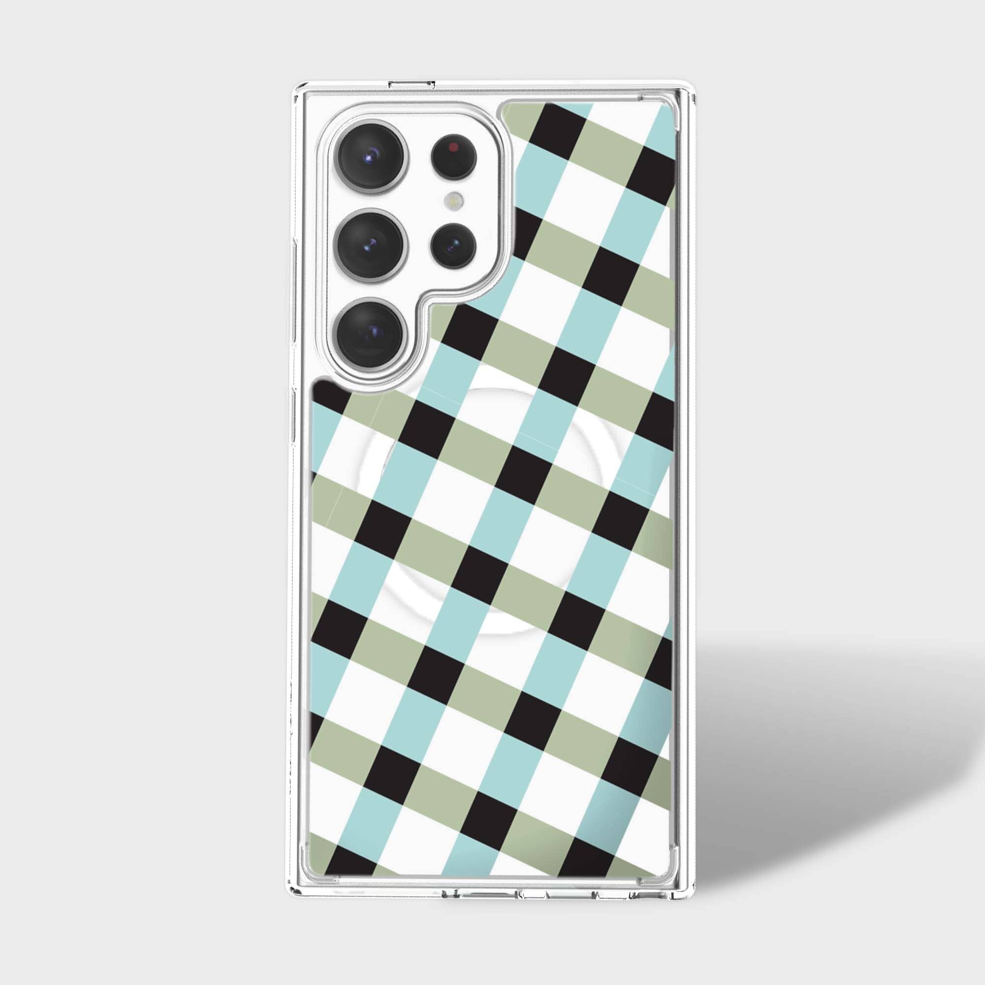 Samsung Galaxy S24 Ultra Clear Case - Dark Lattice Design