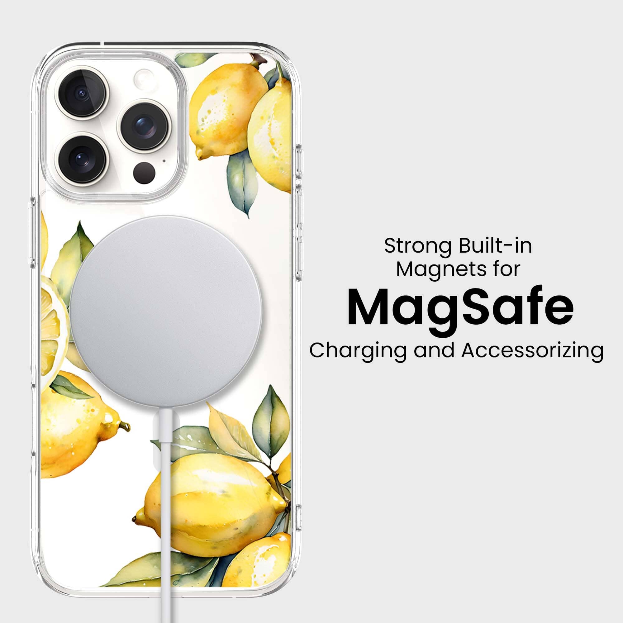 MagSafe iPhone 16 Pro Max Lemons Clear Case
