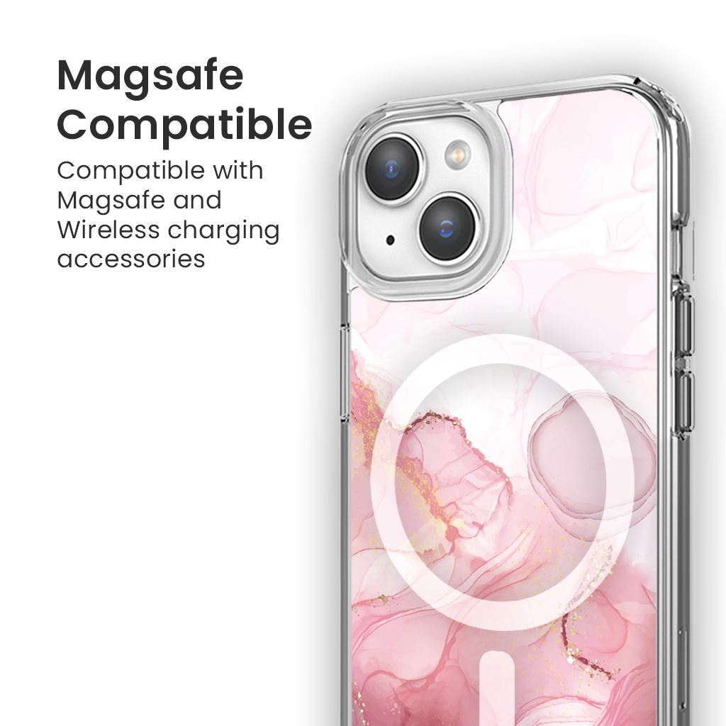 MagSafe iPhone 13 Pink Marble Case