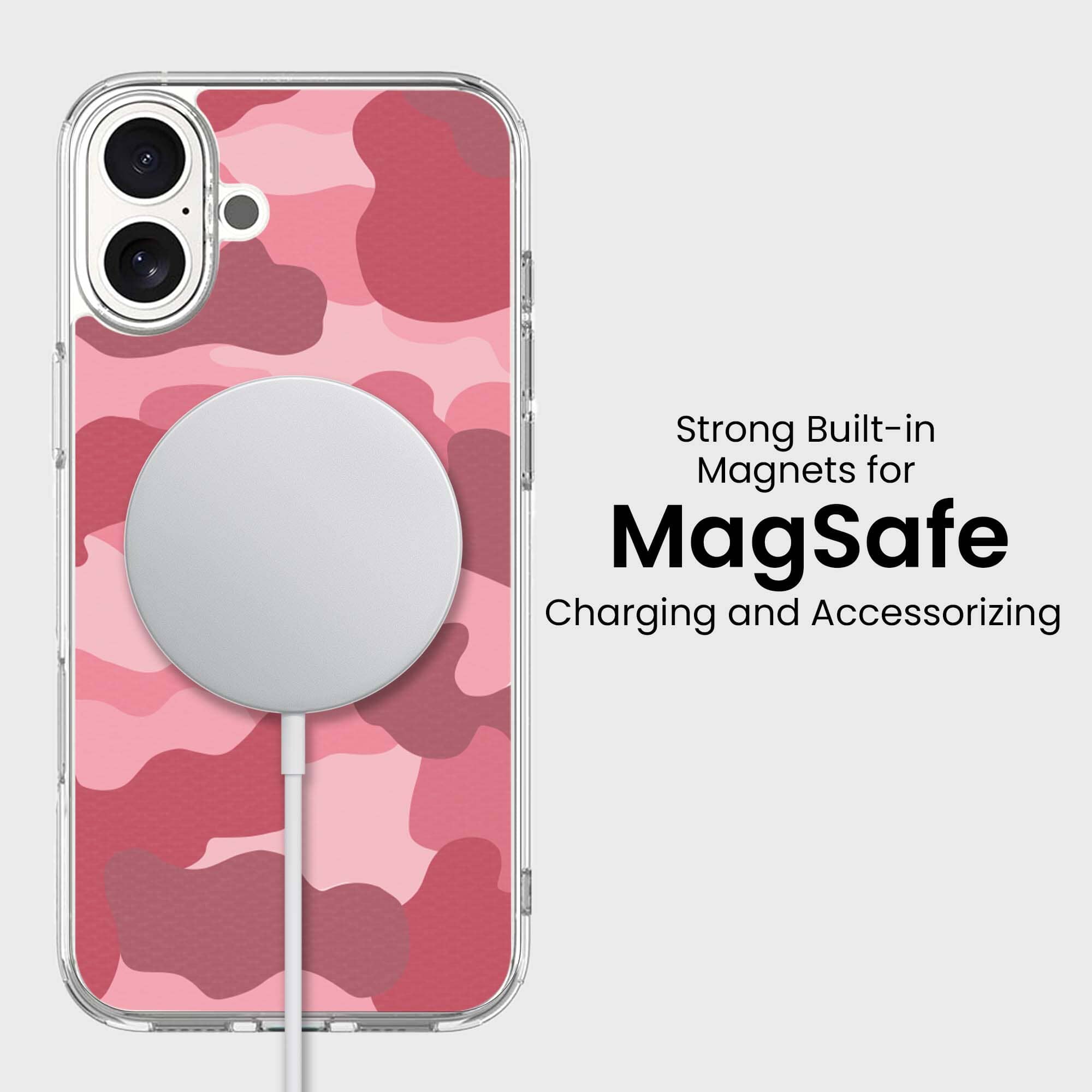 MagSafe iPhone 16 Pink Camo Case