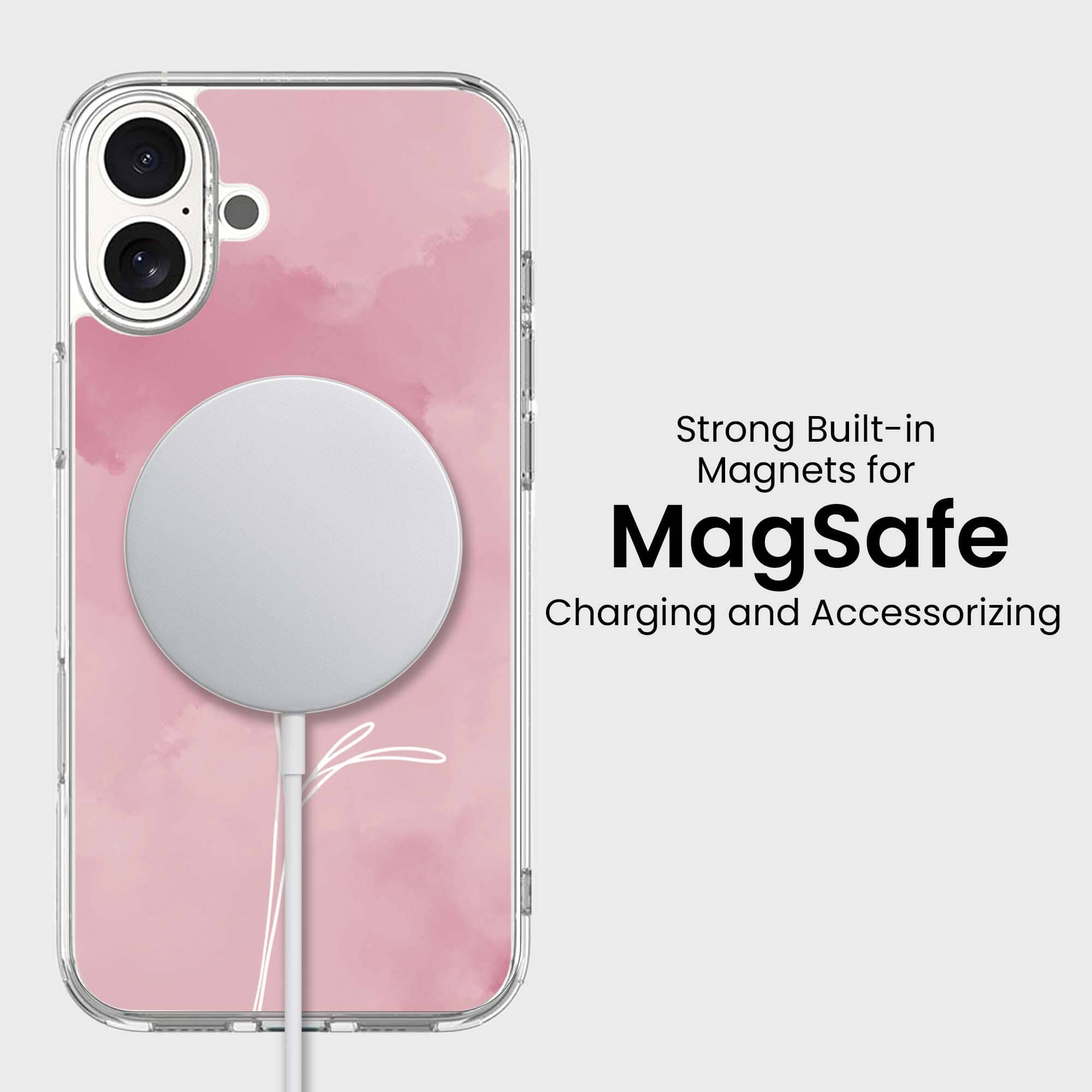 iPhone 16 Case With MagSafe - Pink Flower