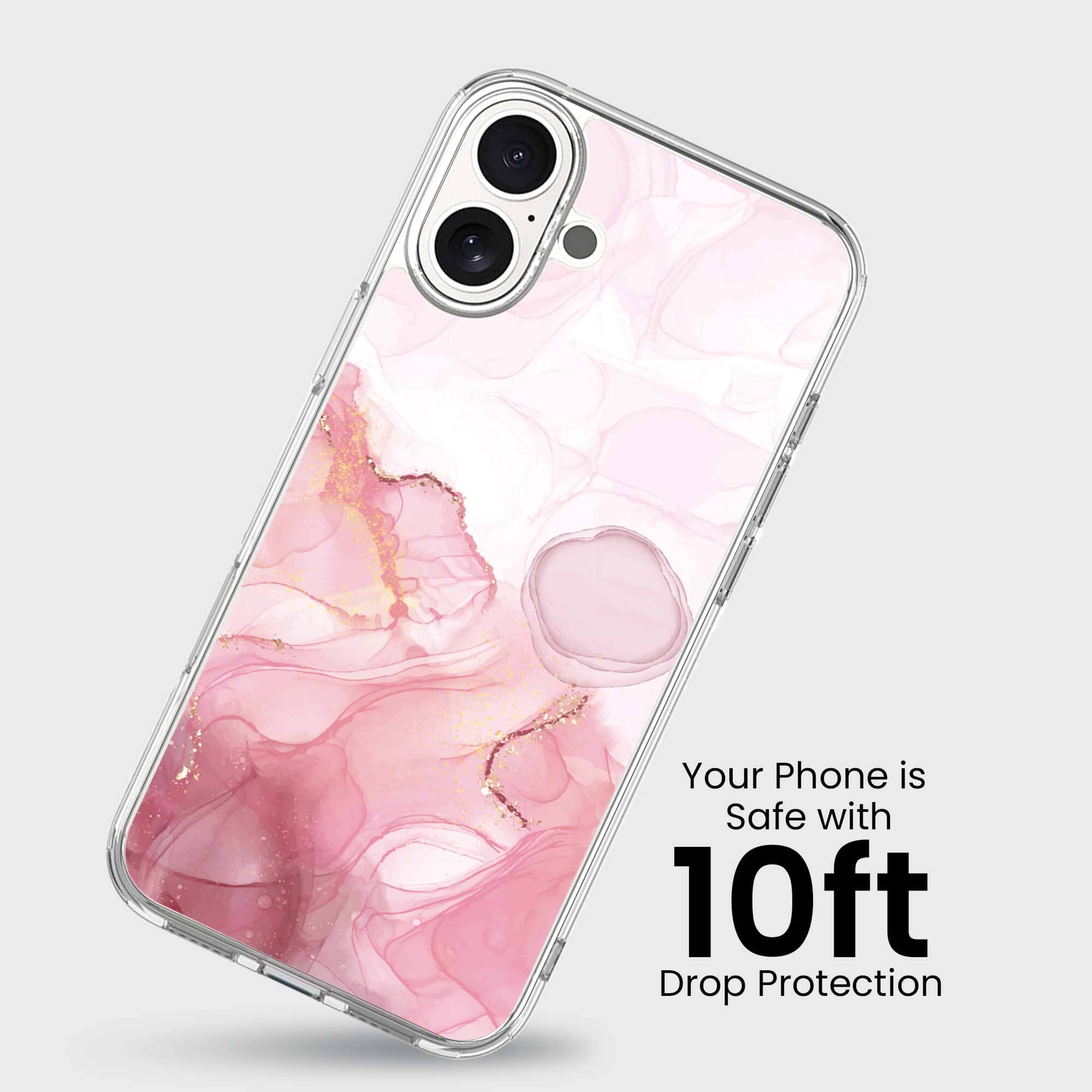 iPhone 16 Case With MagSafe - Pink Marble