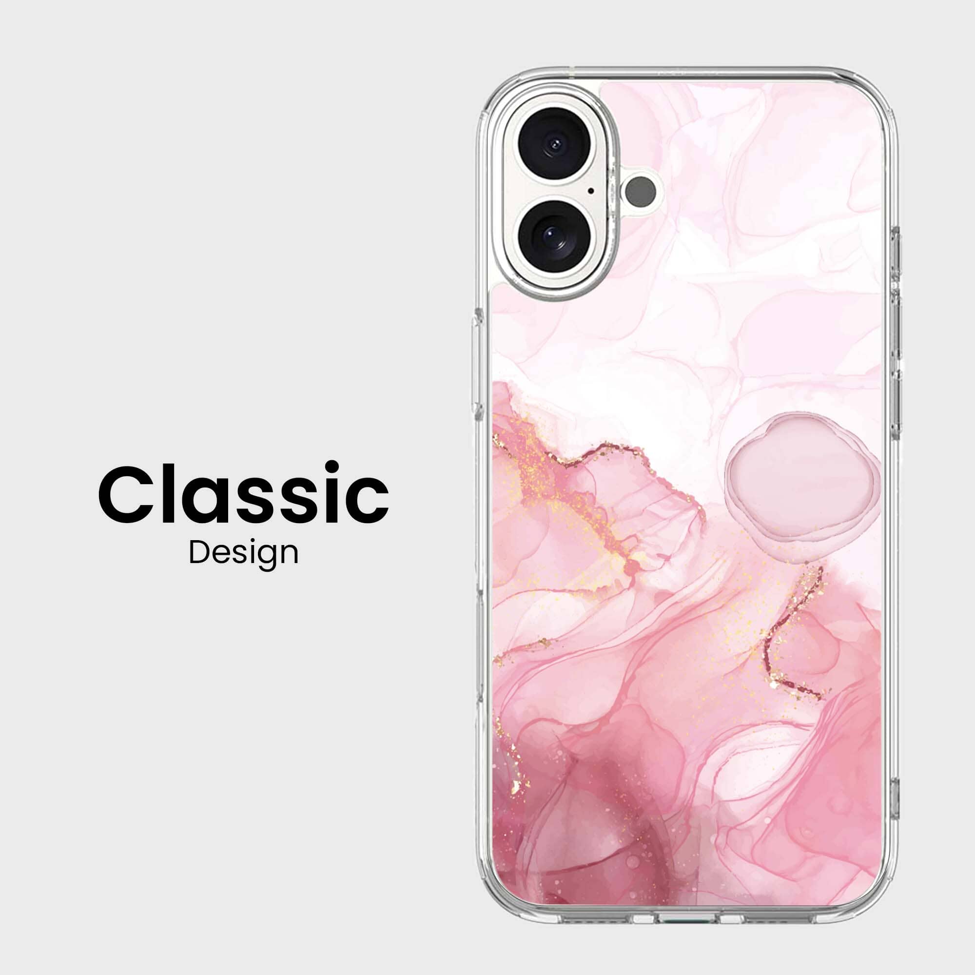 iPhone 16 Case With MagSafe - Pink Marble