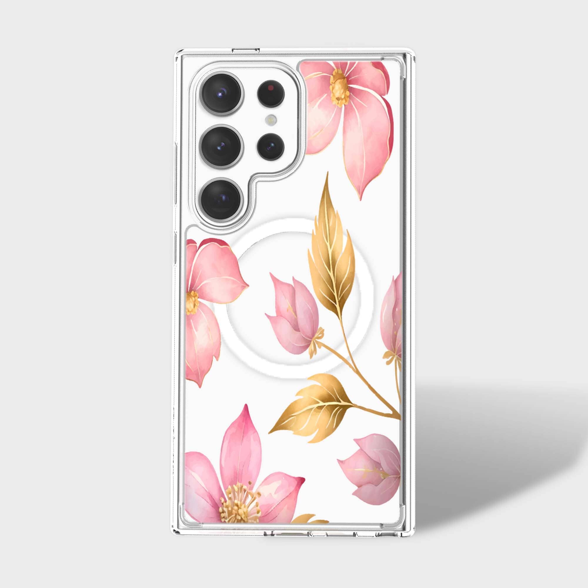 Samsung Galaxy S24 Ultra Pink Wildflower Clear Case