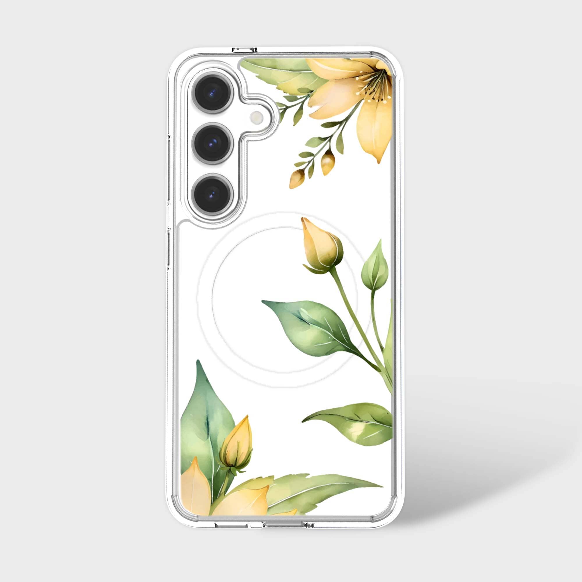 Samsung Galaxy S25 Yellow Wildflower Clear Case