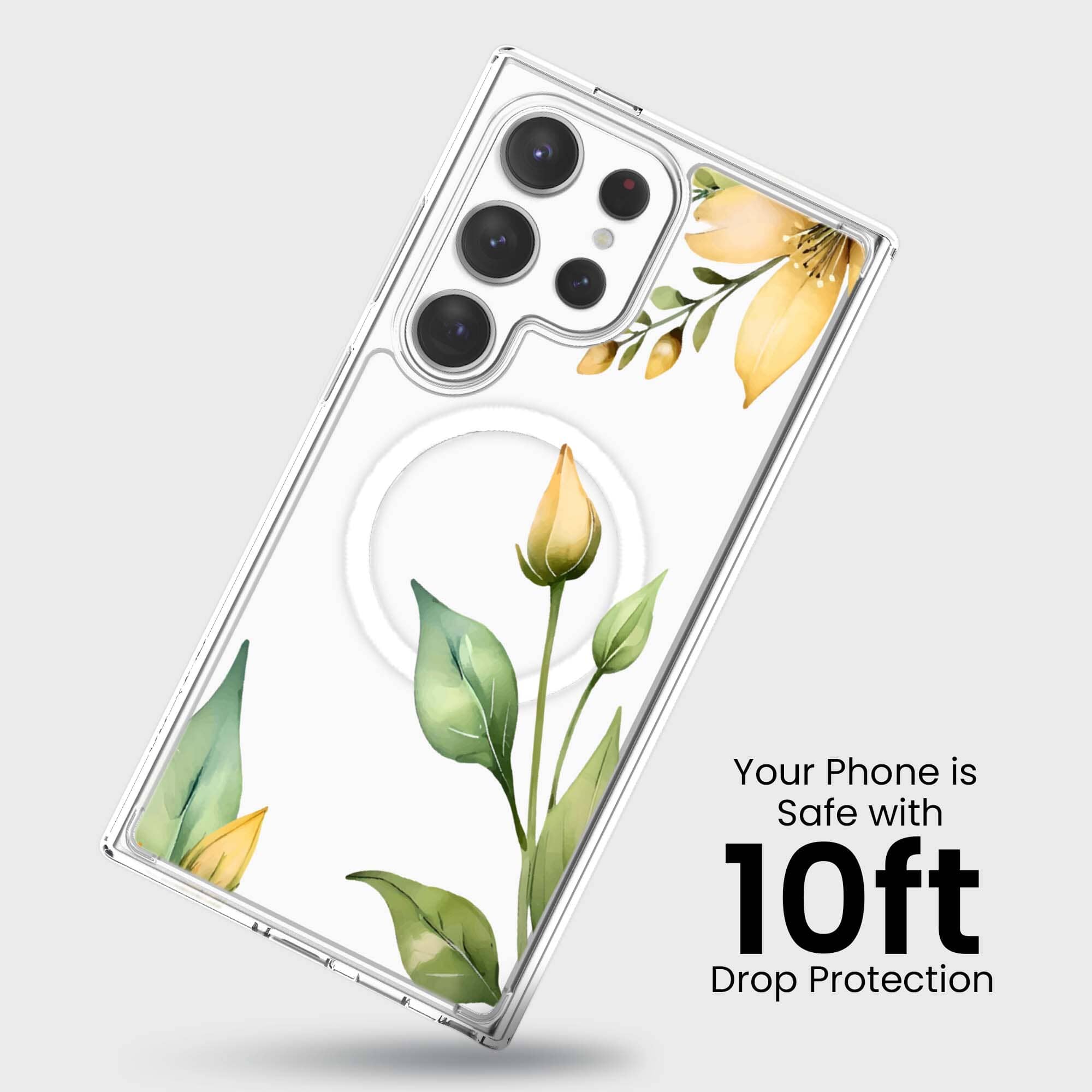 Samsung Galaxy S24 Ultra Yellow Wildflower Clear Case