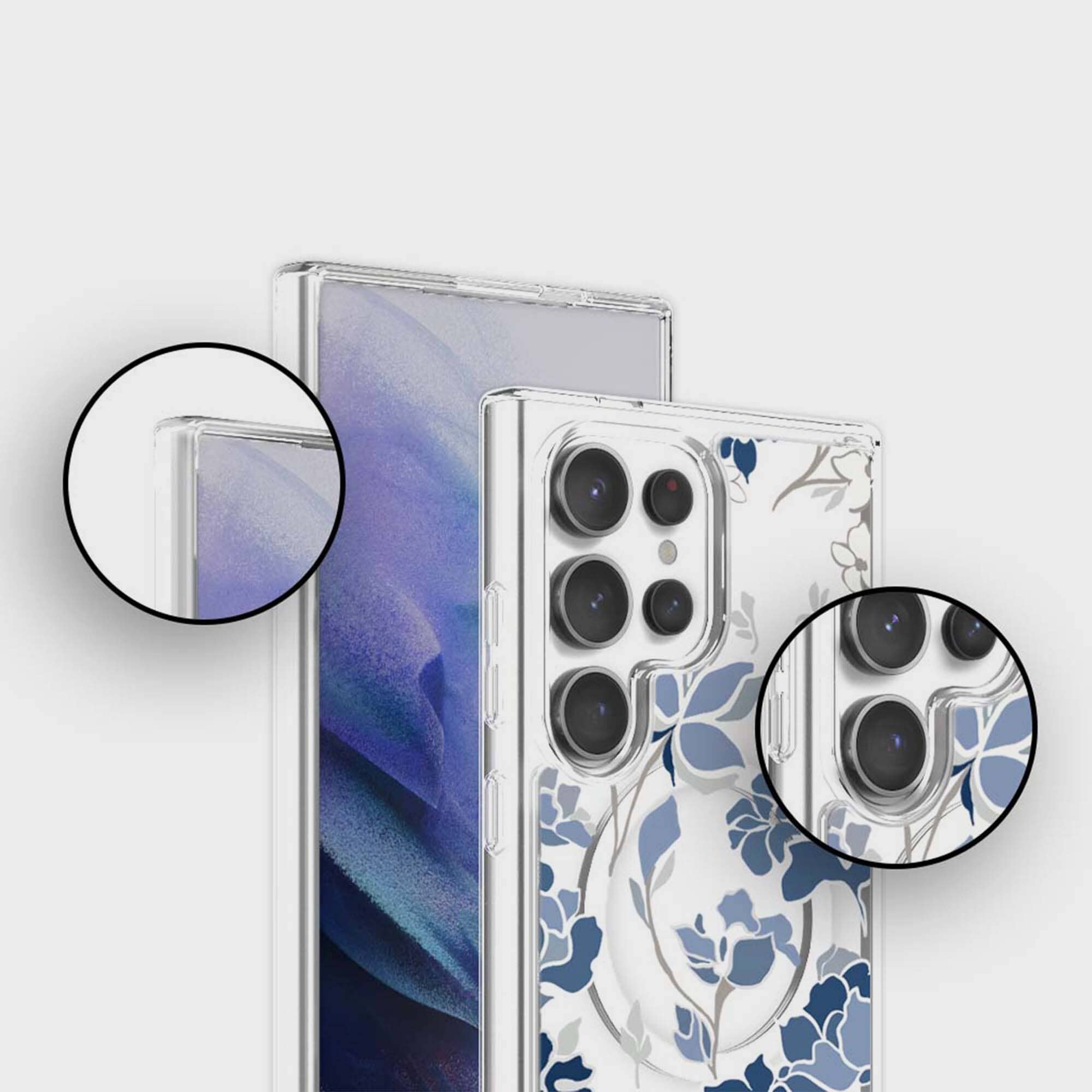 Samsung Galaxy S25 Ultra Blue Pattern Clear Case