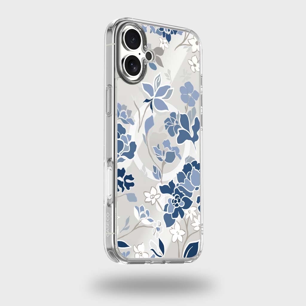 MagSafe iPhone 17 Blue Pattern Clear Case