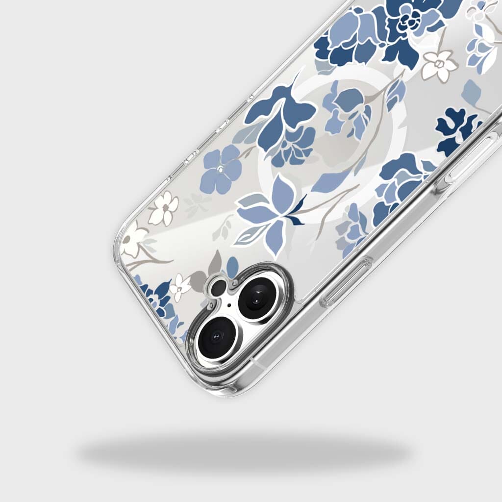 MagSafe iPhone 17 Blue Pattern Clear Case