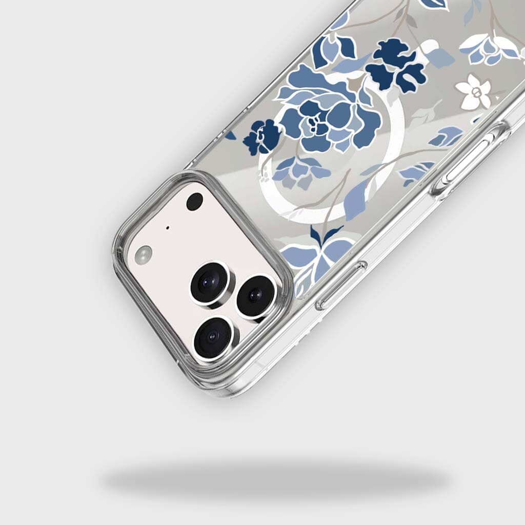 MagSafe iPhone 17 Pro Blue Pattern Clear Case