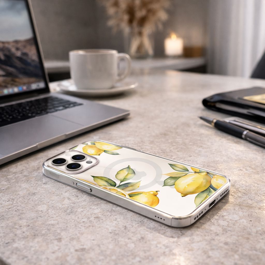 MagSafe iPhone 16 Pro Lemons Clear Case