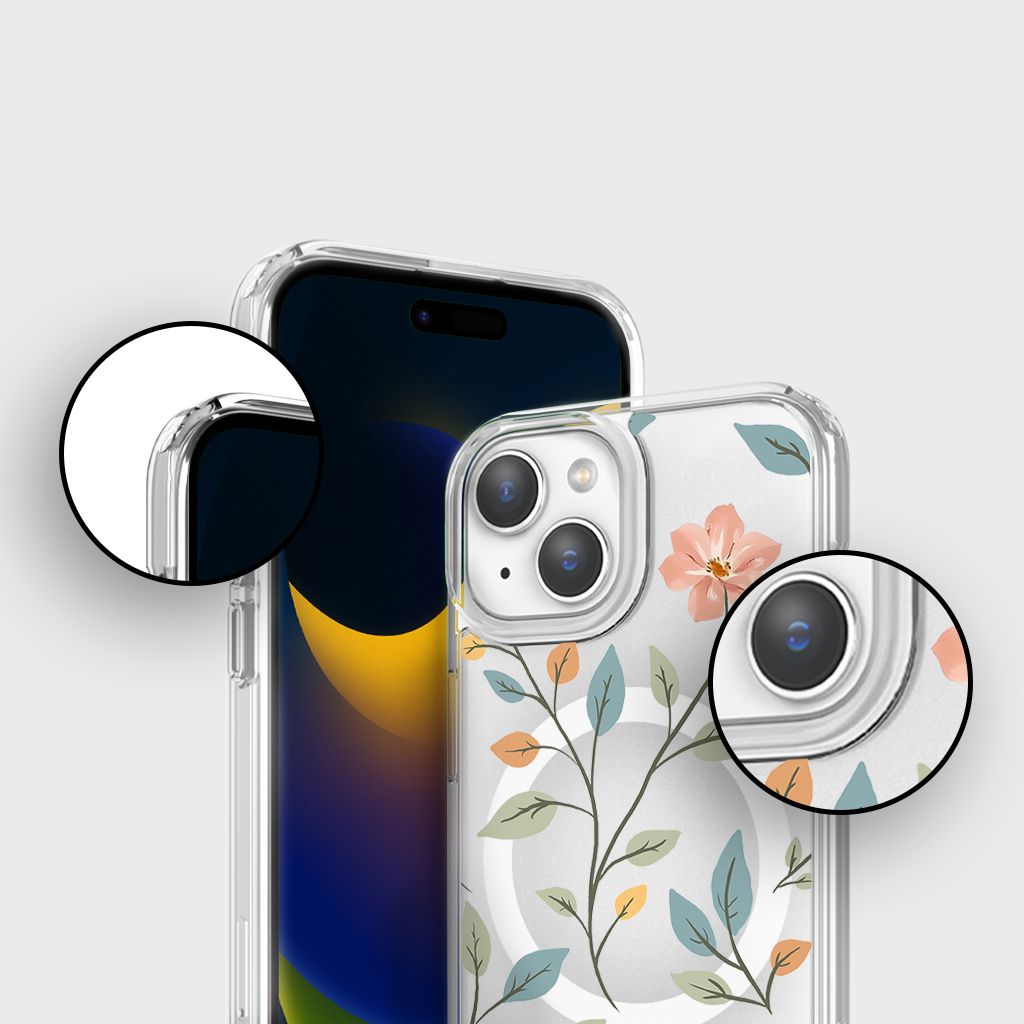 MagSafe iPhone 15 Easter Floral Clear Case