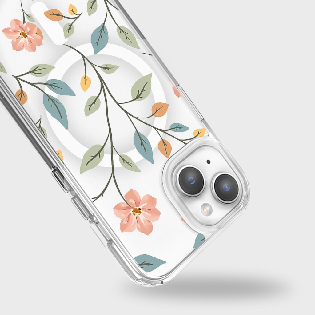 MagSafe iPhone 15 Easter Floral Clear Case
