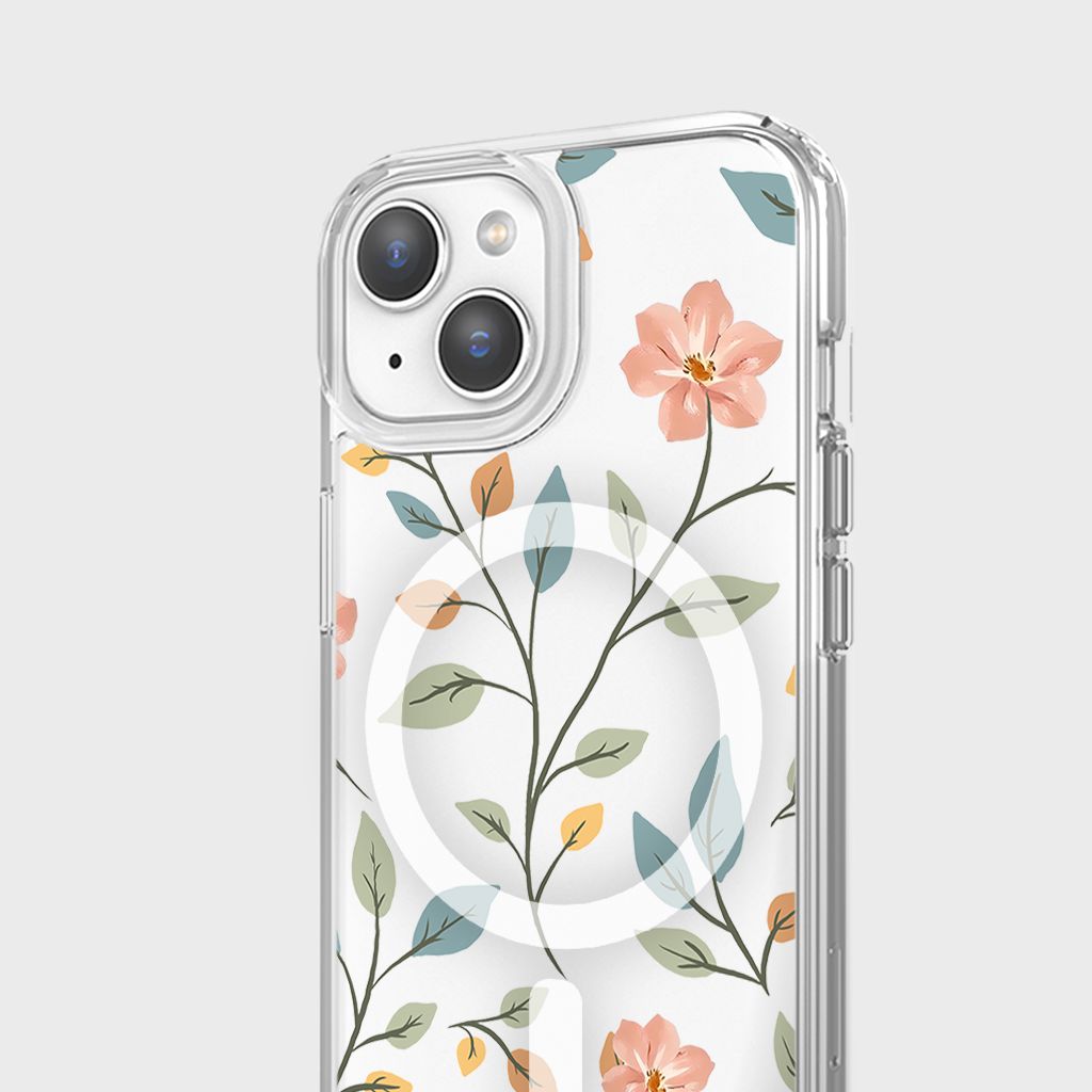 MagSafe iPhone 15 Easter Floral Clear Case