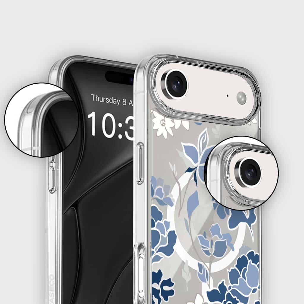 iPhone Air Blue Pattern Clear Case With MagSafe