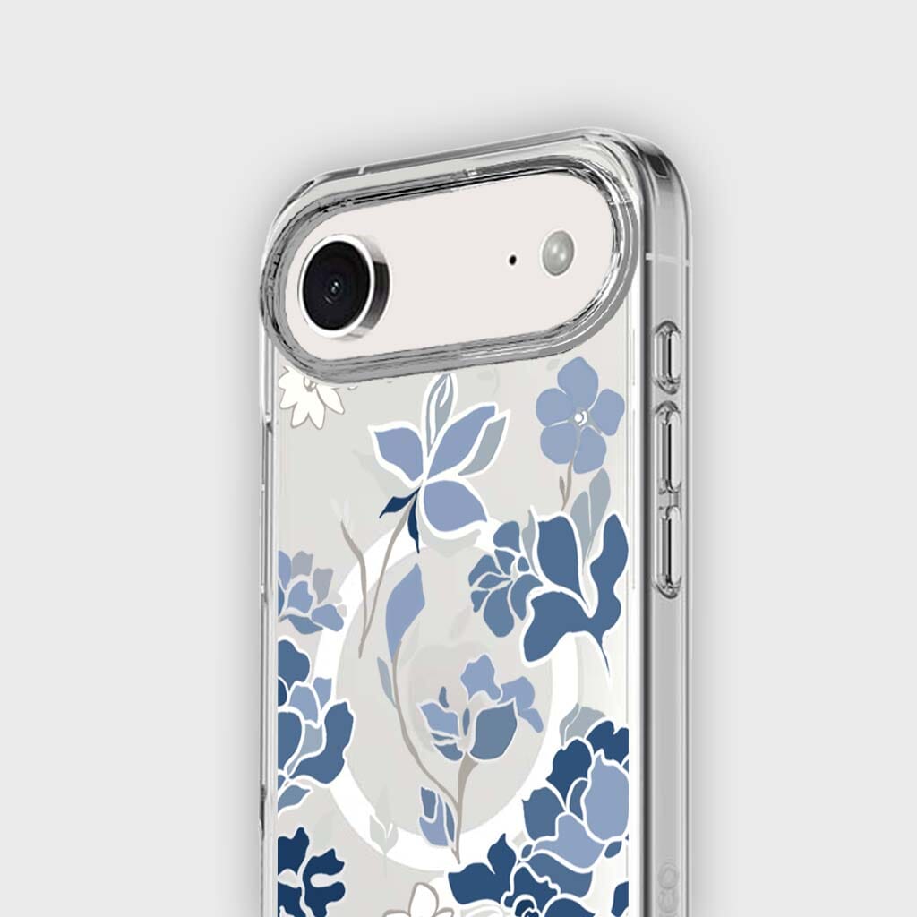 iPhone Air Blue Pattern Clear Case With MagSafe